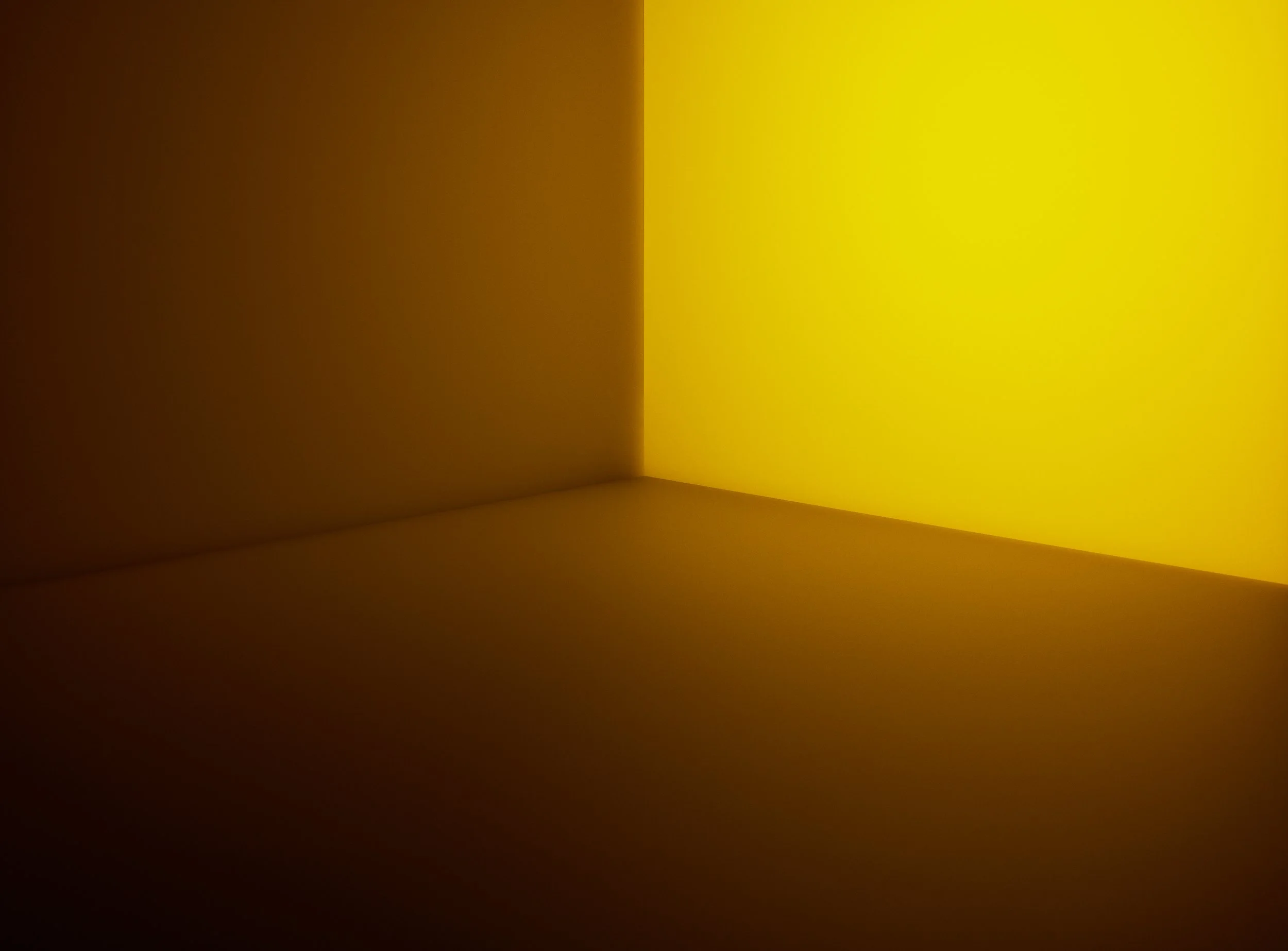 Room corner with color tones mixing, yellow