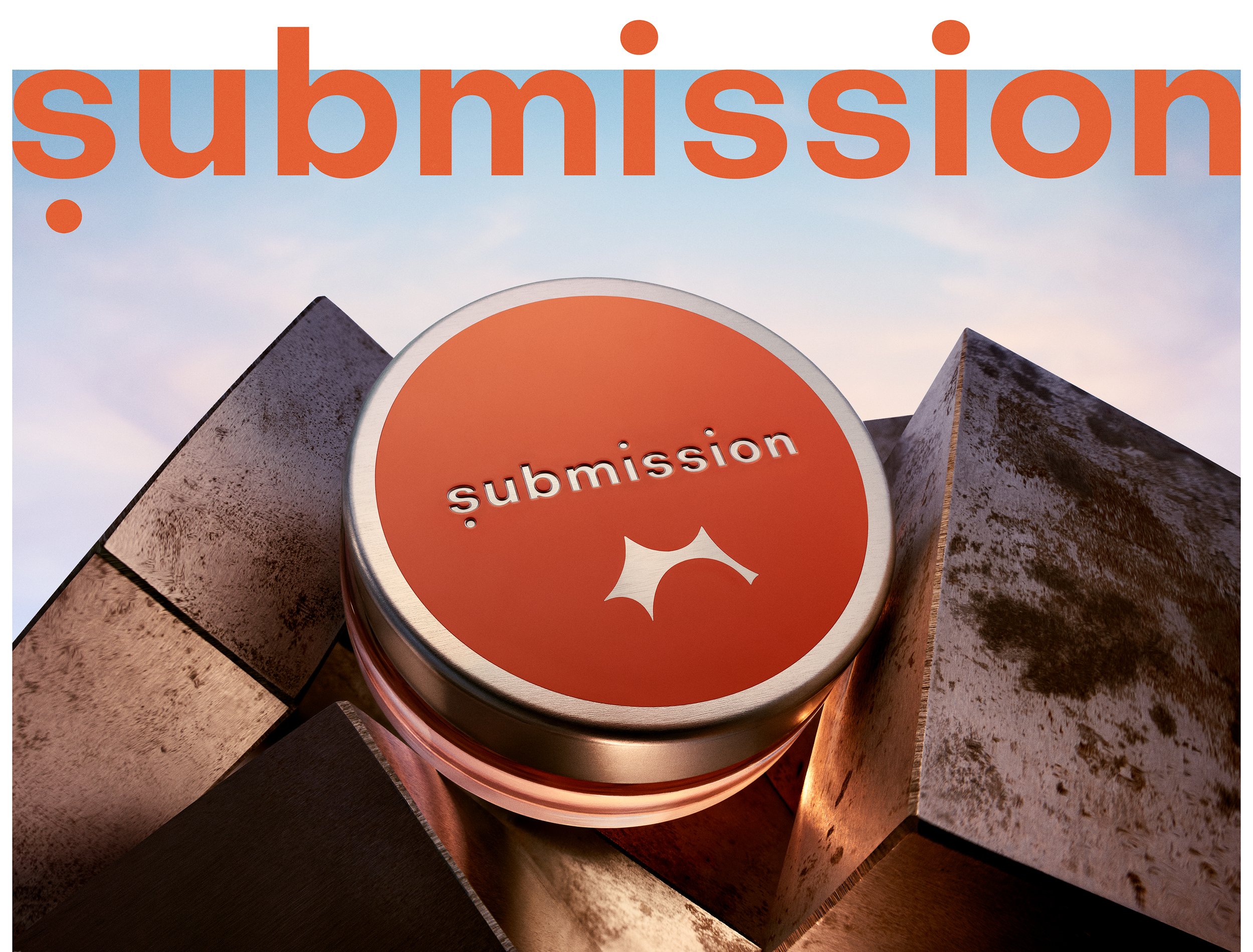 Submission Beauty jar on top of of metal blocks.