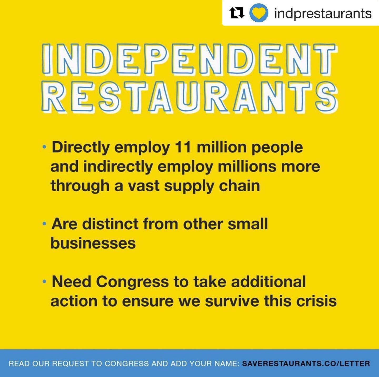 THIS. Please please please add your name. I am digesting options available to us small independent restauranteurs daily. While there are newer options (such as the PPP and the SBA EIDL) available, we still have an uncertain timeline as to when we can