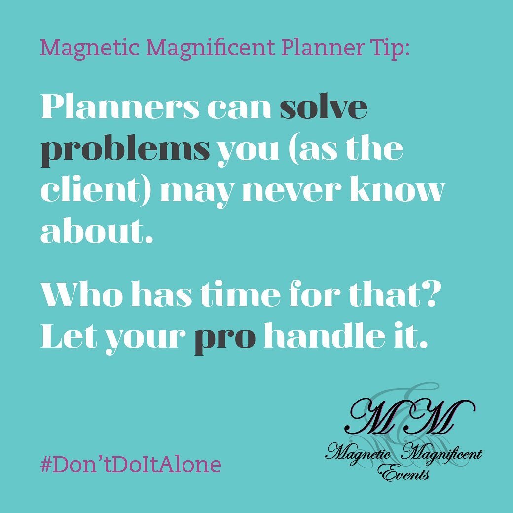 Reason #1 to hire a planner ~ who really has time for that? Whether your planning your wedding, corporate event, fundraiser, prom, or even a vacation with friends, let a professional help you. We know what you don&rsquo;t. We can help with that! 
.
.