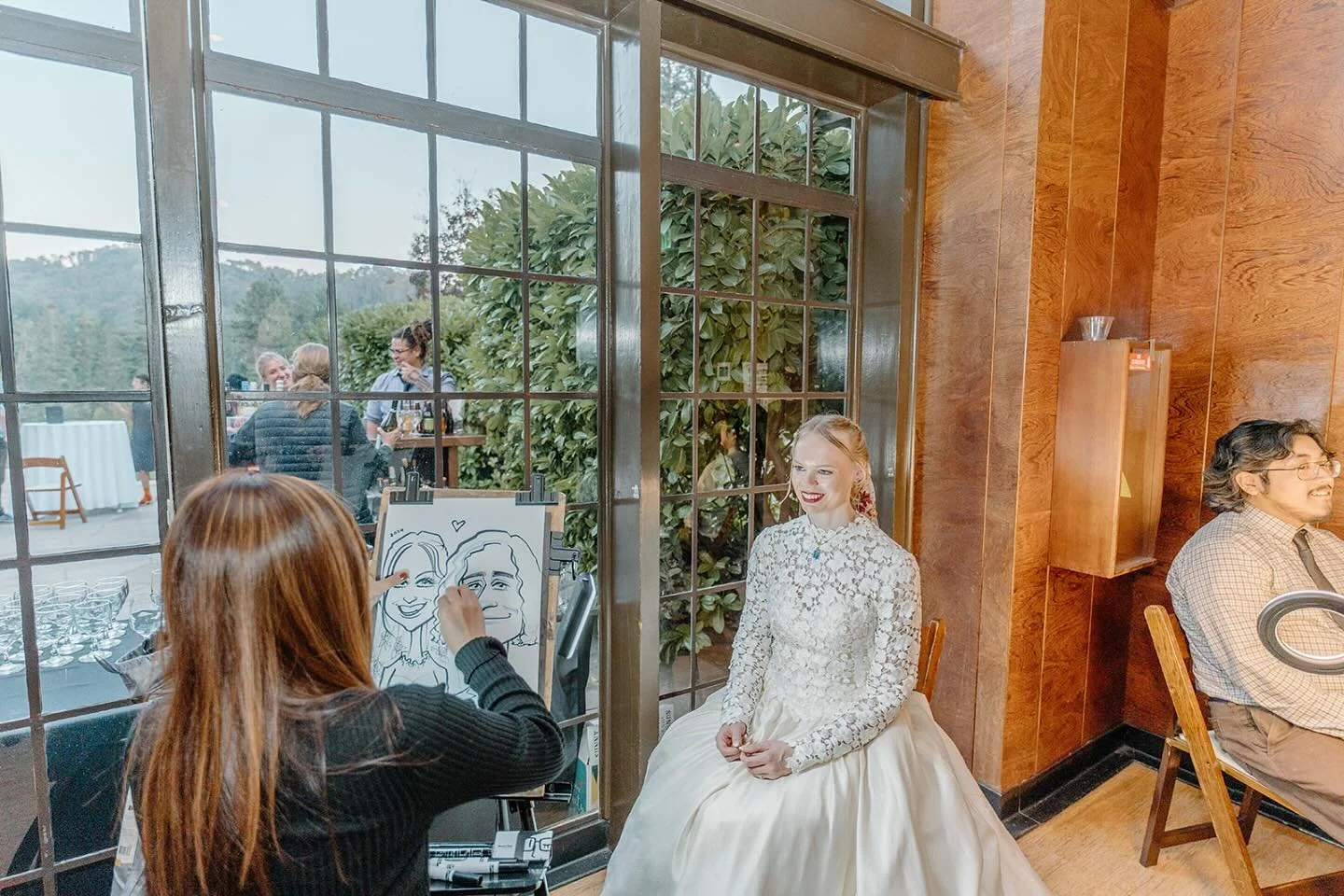 What a fun feature at the wedding of Elisabeth &amp; Jeremiah. Adding the caricaturist was a hit! Guests left with a fun wedding favor and lots of laughs. Kept people engaged and entertained. 
♡
♡
♡
Location: Regional Park Botanical Gardens, Oakland 
