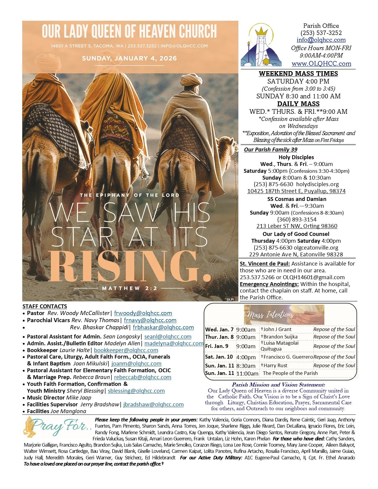 January 4th, 2026-The Feast of the Epiphany