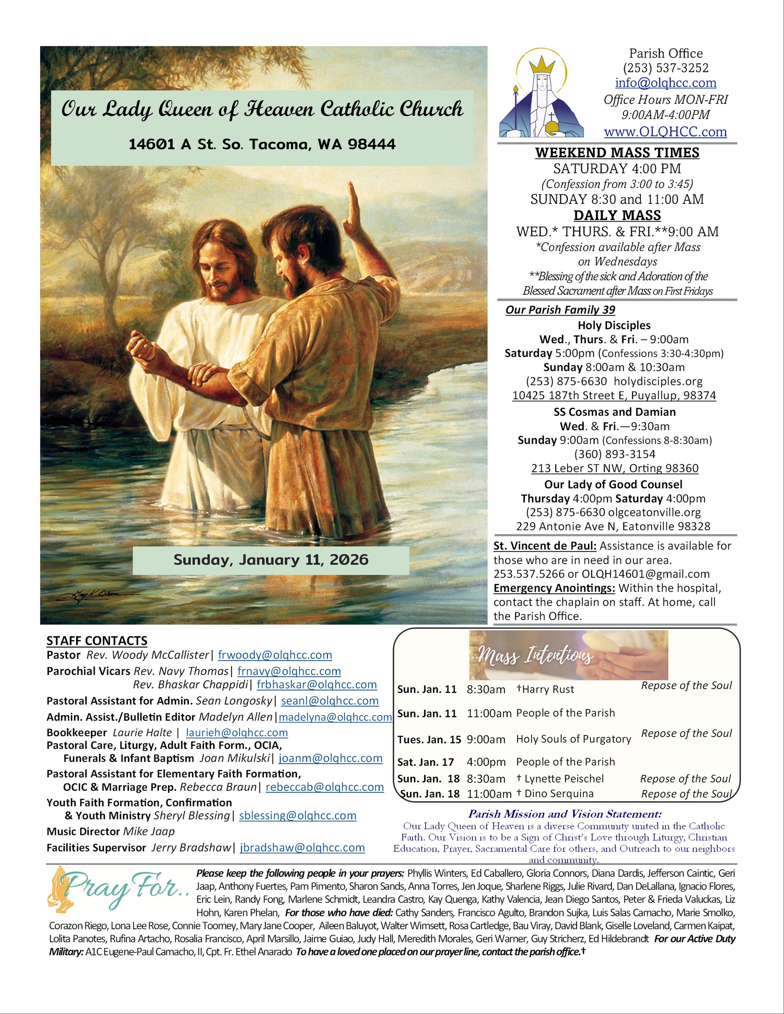 January 11th, 2026-The Feast of the Baptism of the Lord (Copy)