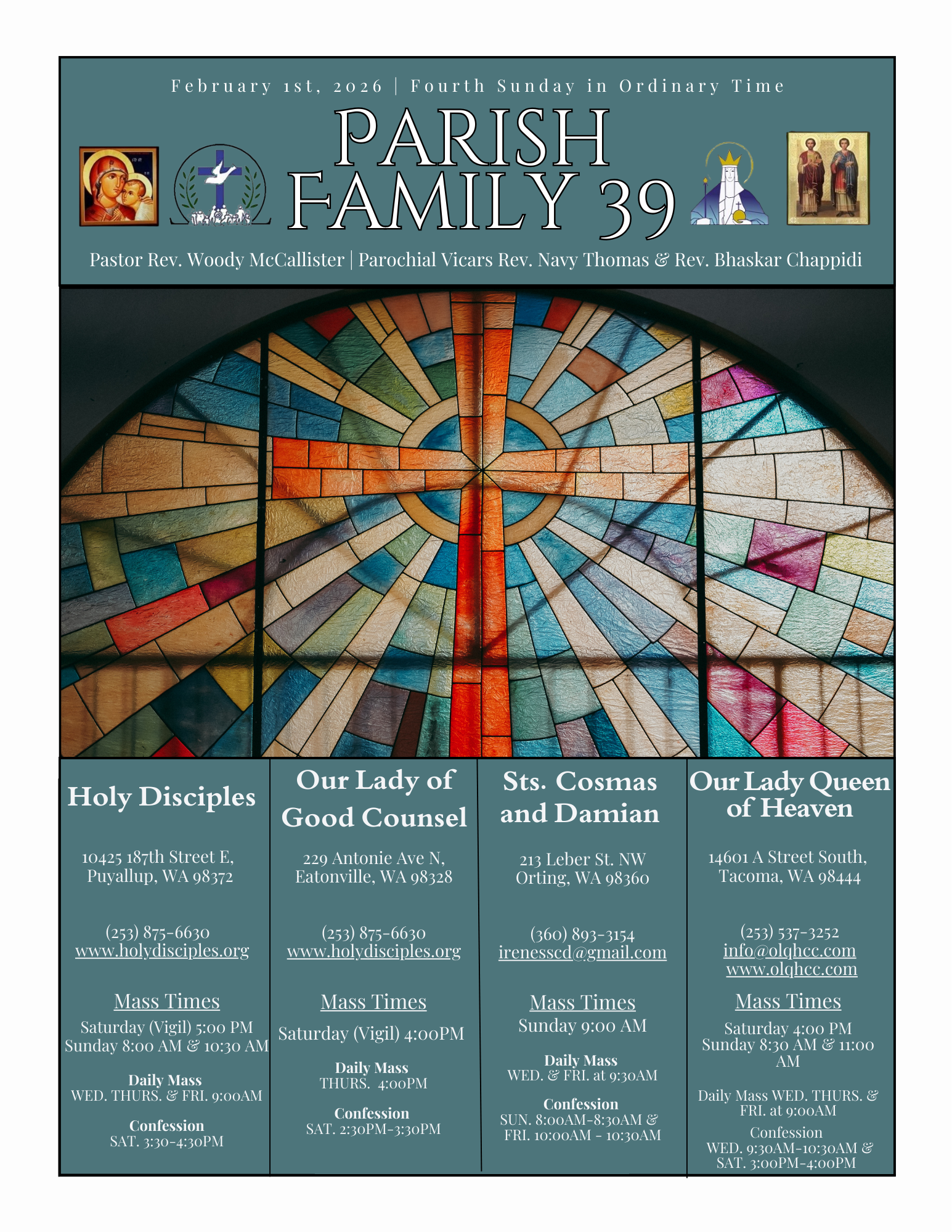 February 1st, 2026- 4th Sunday in Ordinary Time