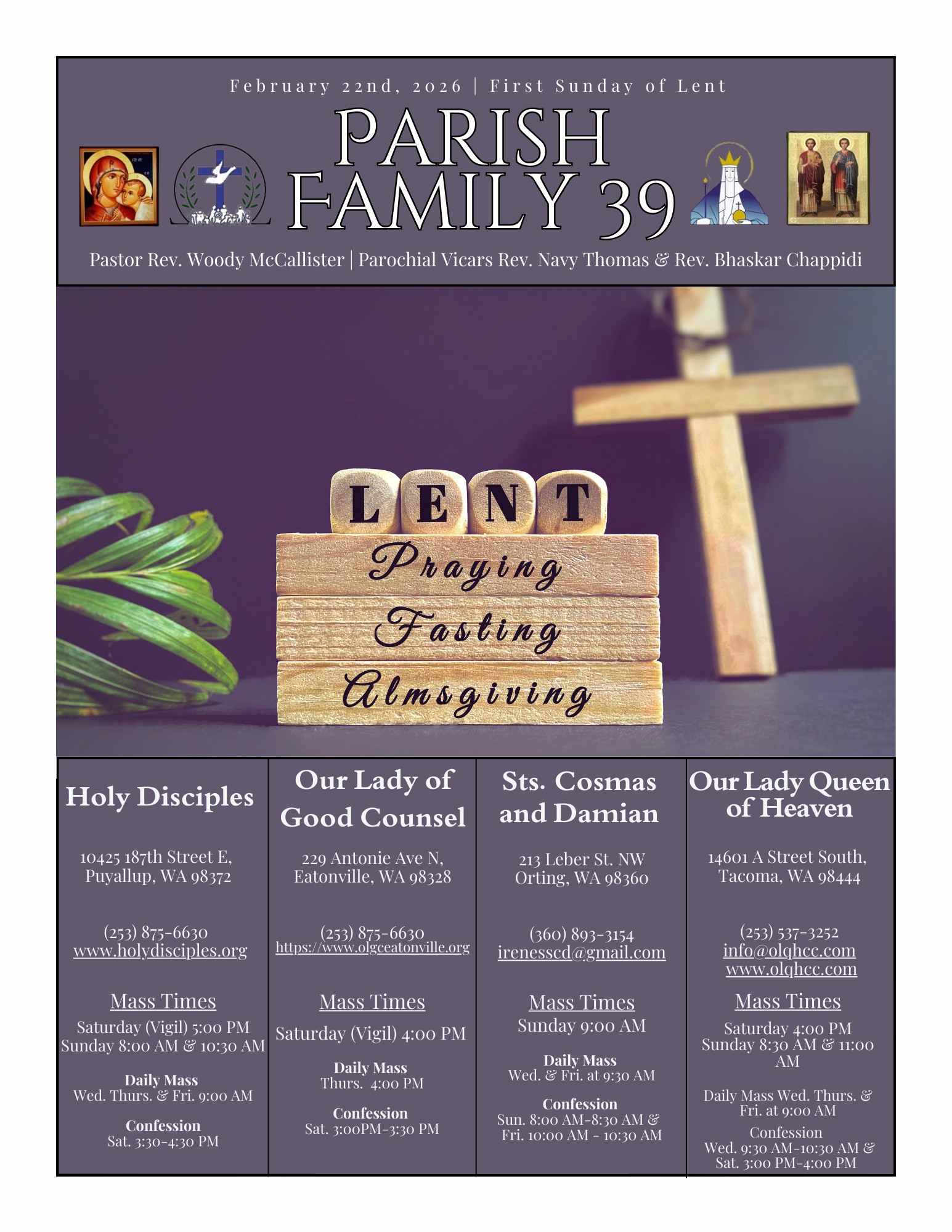 February 22nd, 2026- First Sunday of Lent