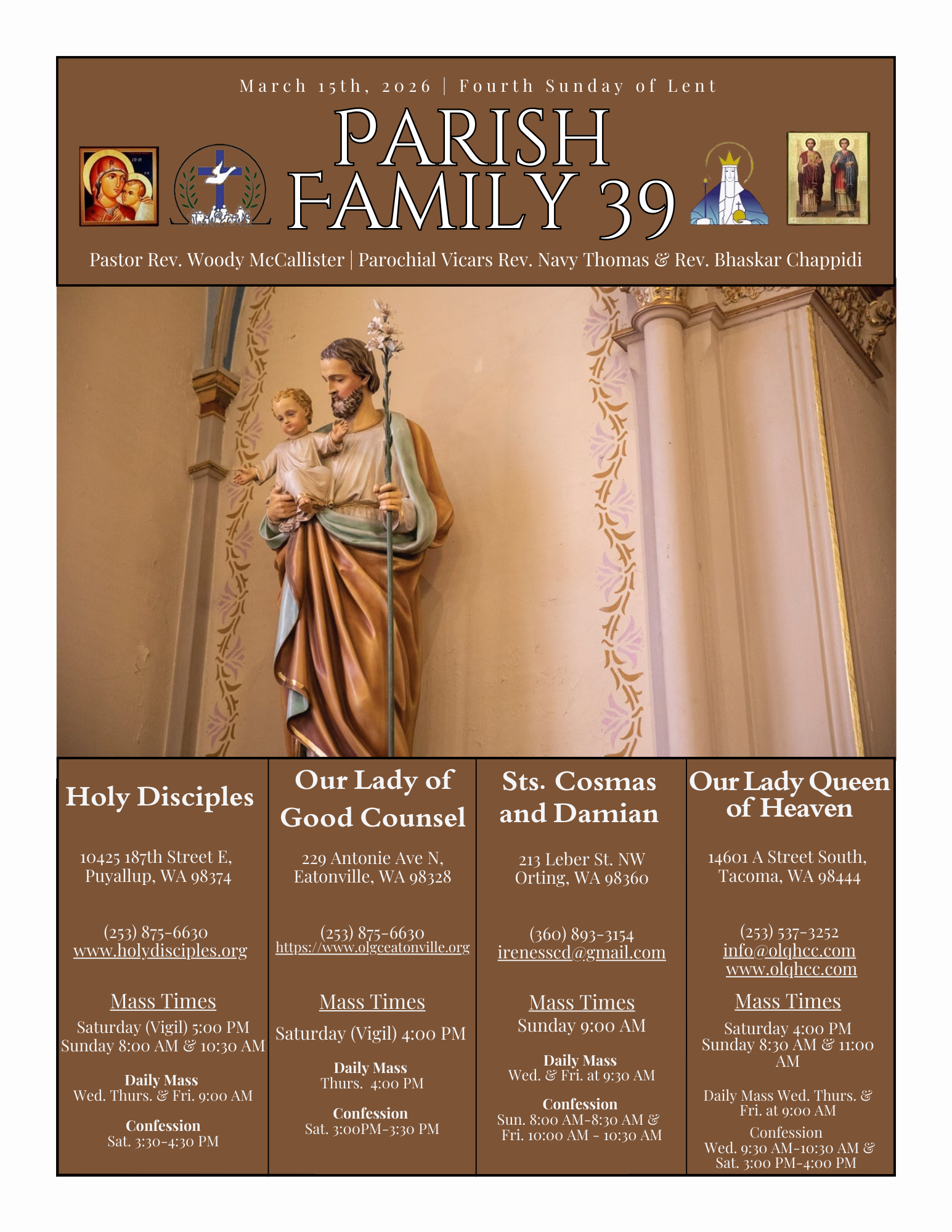 March 15, 2026- Fourth Sunday of Lent