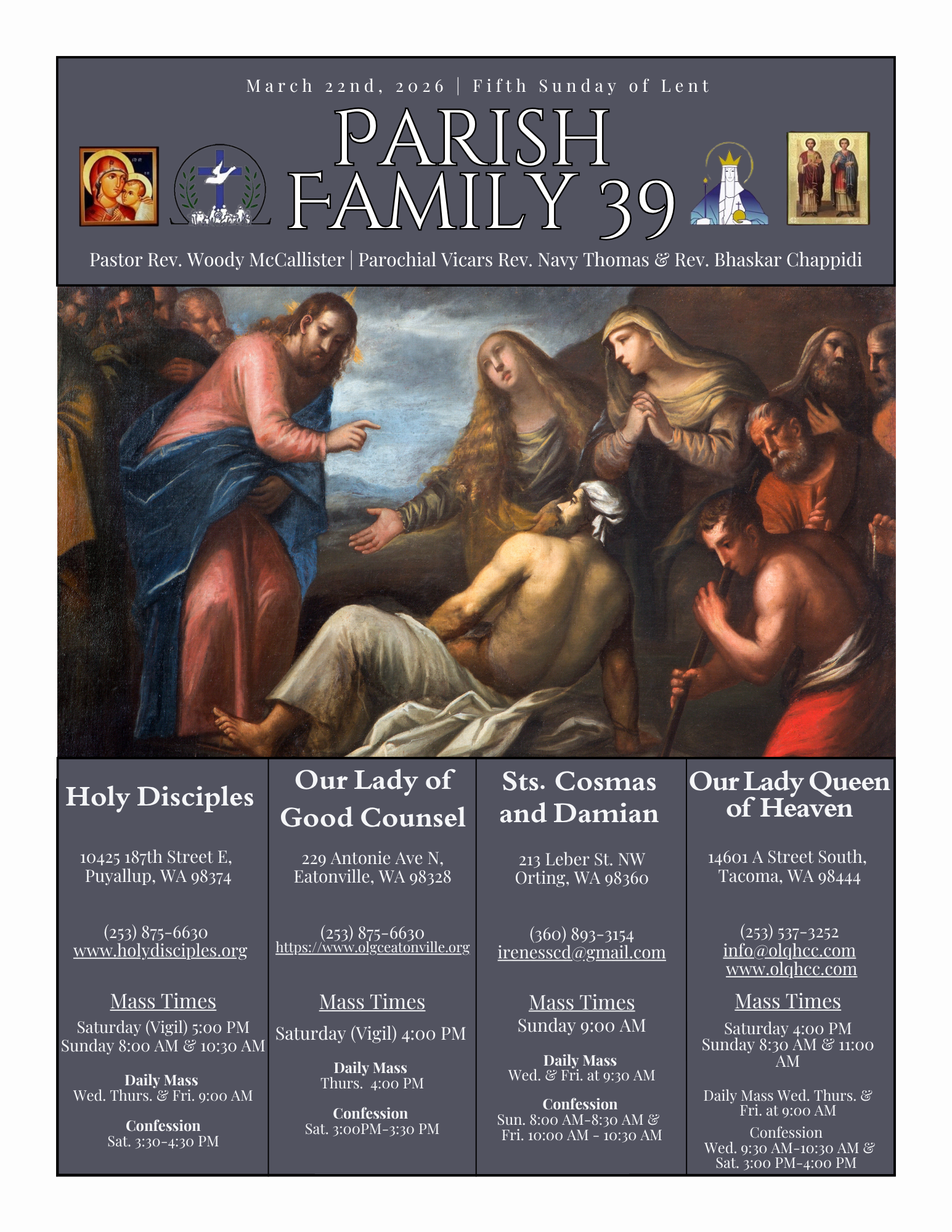 March 22, 2026- Fifth Sunday of Lent