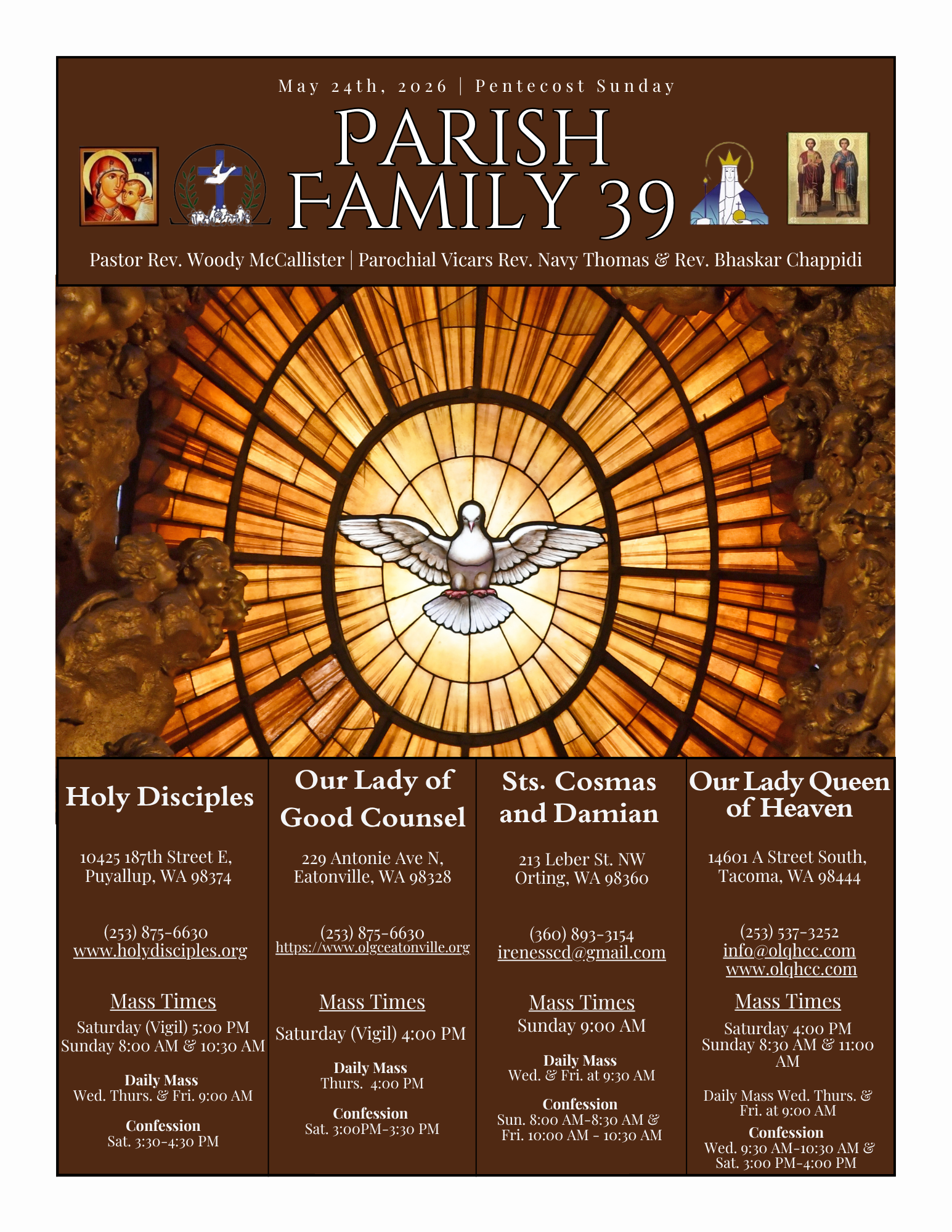 May 24, 2026- Pentecost Sunday