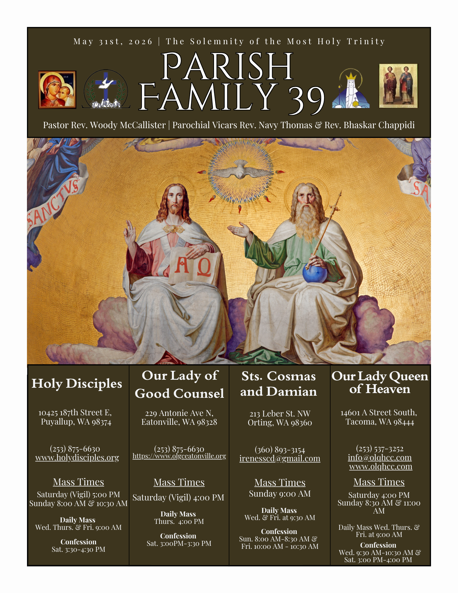 May 31, 2026- The Solemity of the Most Holy Trinity