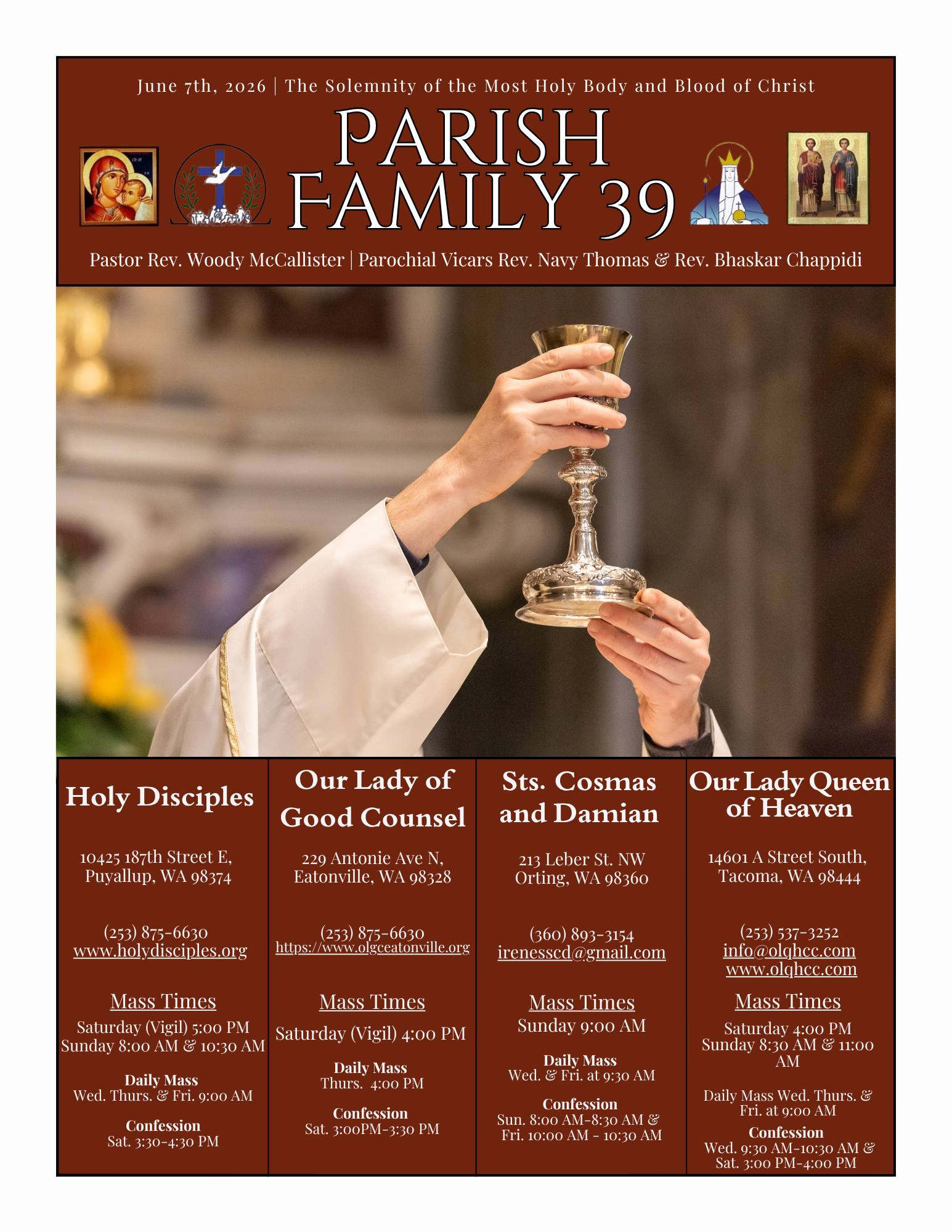 June 7, 2026- The Solemnity of the Most Holy Body and Blood of Christ