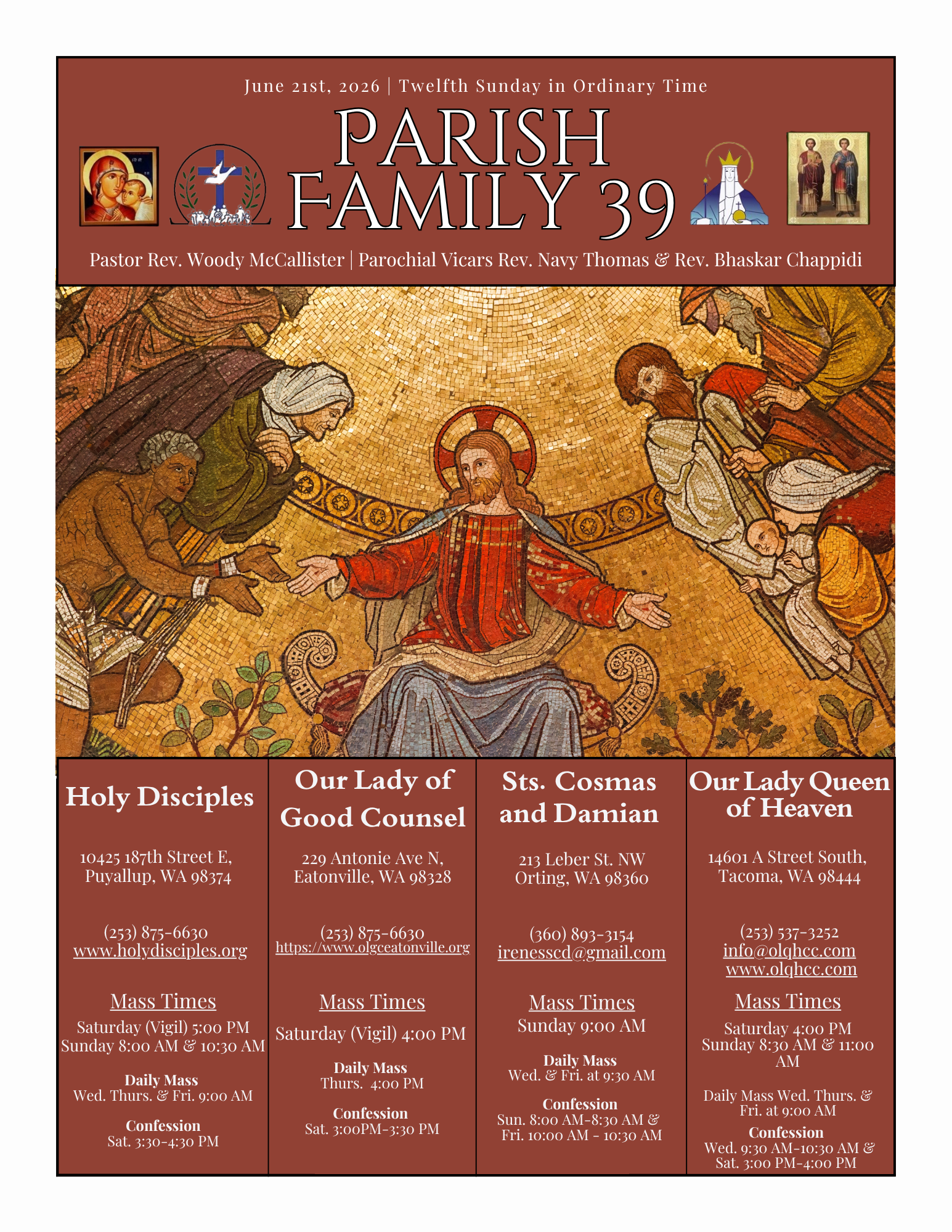 June 21, 2026- Twelfth Sunday in Ordinary Time