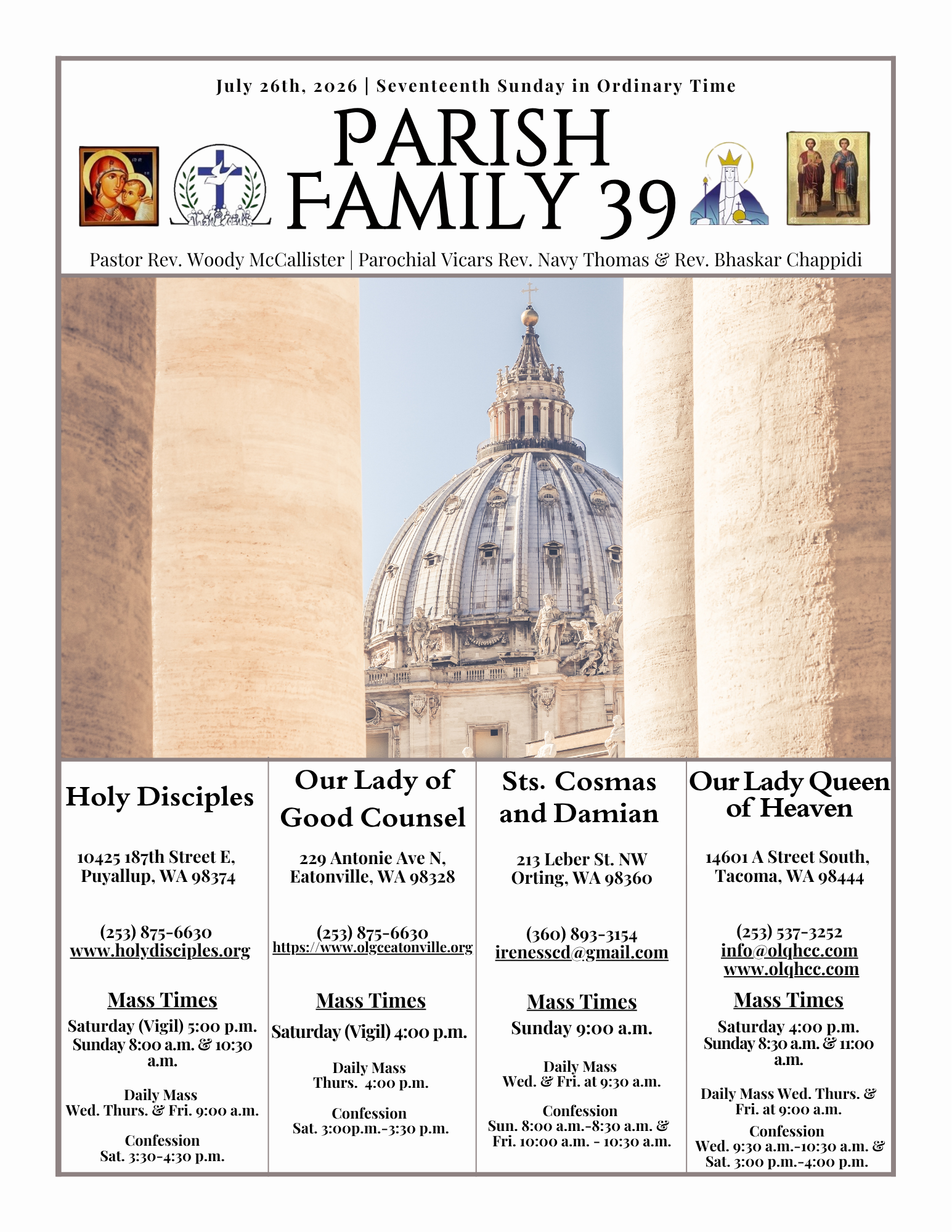 July 26, 2026- Seventeenth Sunday in Ordinary Time