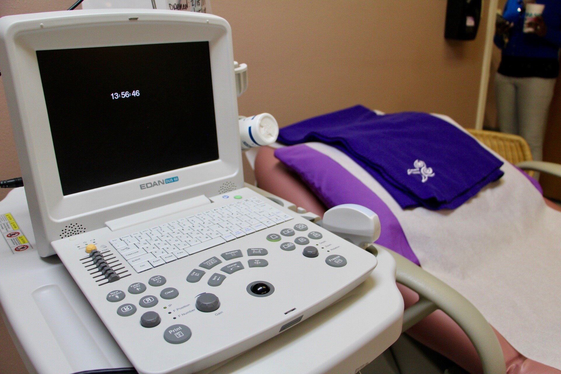 A procedure room at Whole Woman's Health in Austin, Texas, with ultrasound machine and exam table