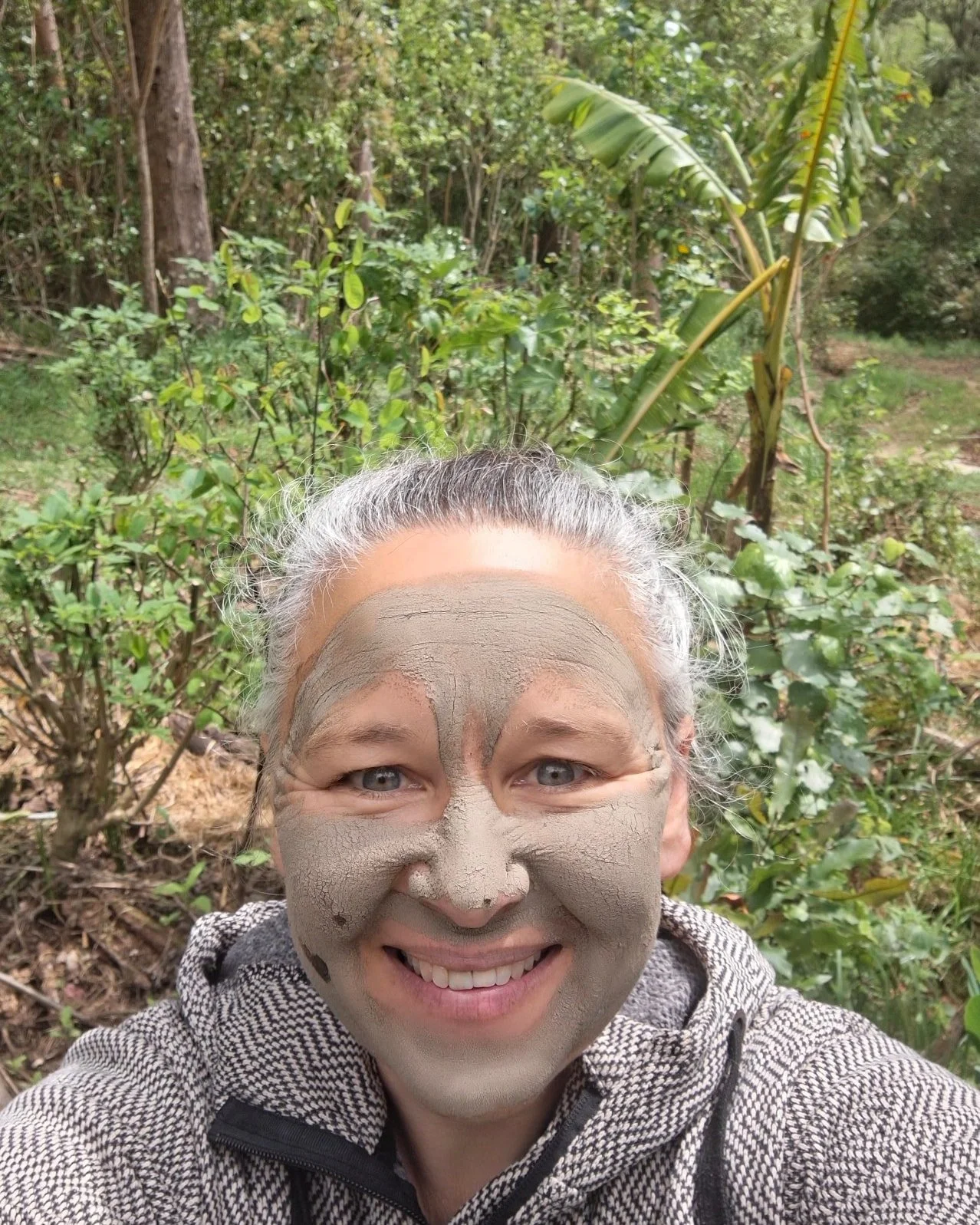 Making the most of set-backs &amp; nature's disruptions - silt &amp; clay face masks out of major stream slip (post Cycle Gabrielle) and food forest come-back from Wild Pig attack - spring growth &amp; recovery happening pretty fast #resilience #food
