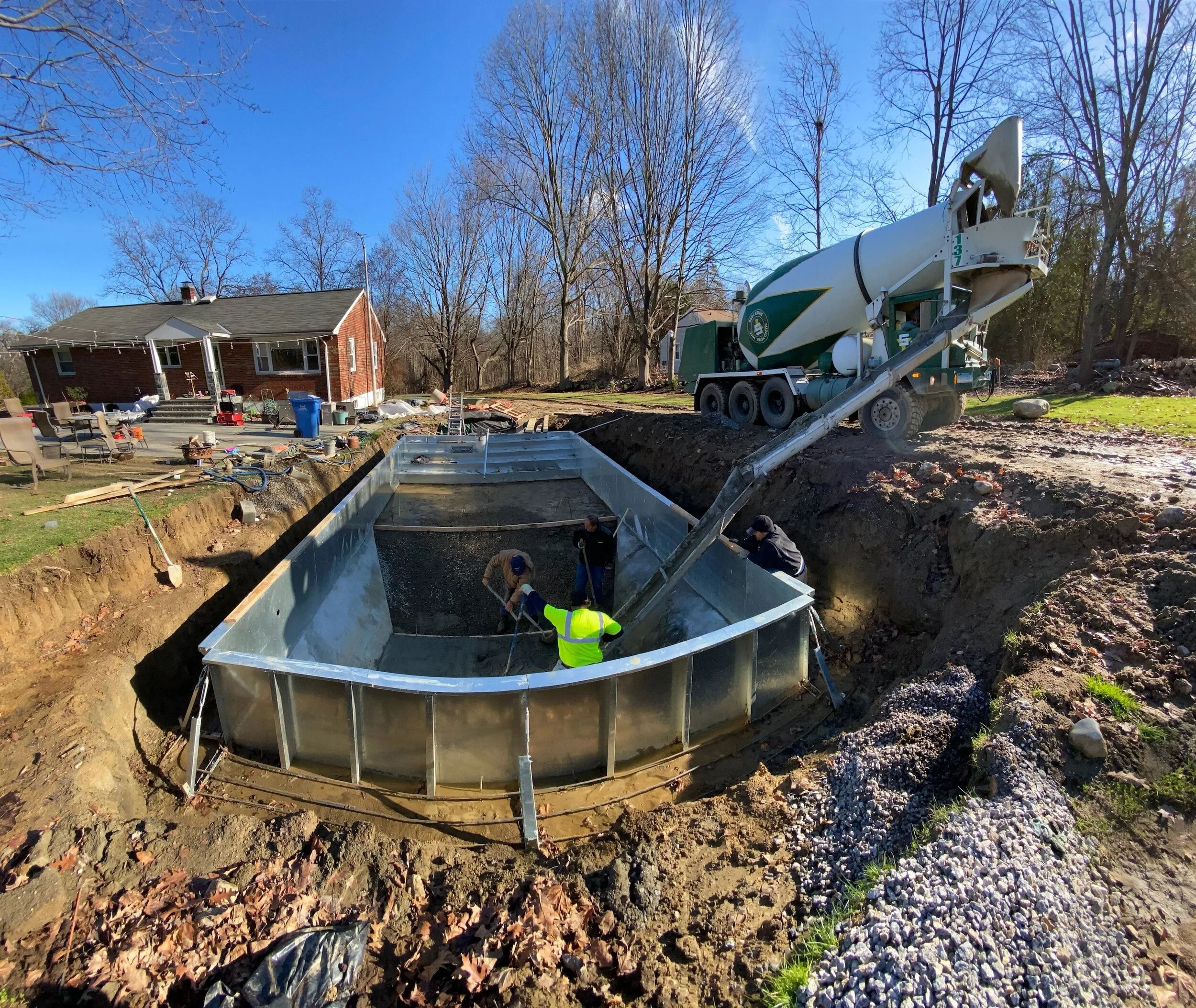 Pour Cement for a New Pool