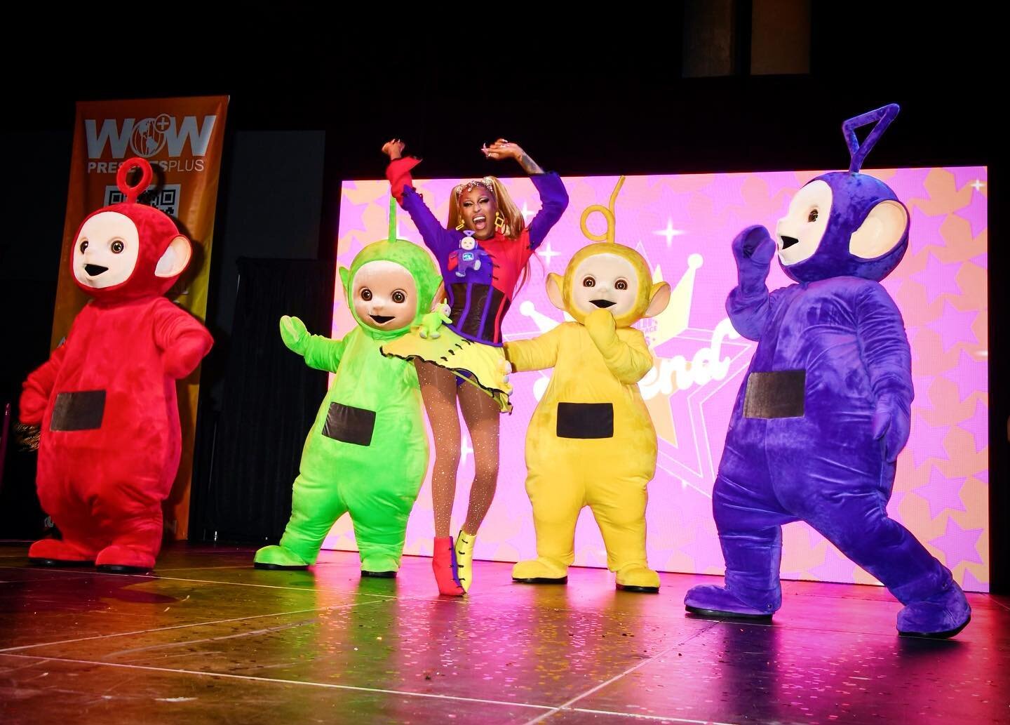 I came, I conquered, I teletubbied 🌈 

my collab with the @teletubbieshq is the crossover we ALL deserve 😭💞 Don&rsquo;t miss the biggest weekend in #DragRace herstory!  #DragCon LA