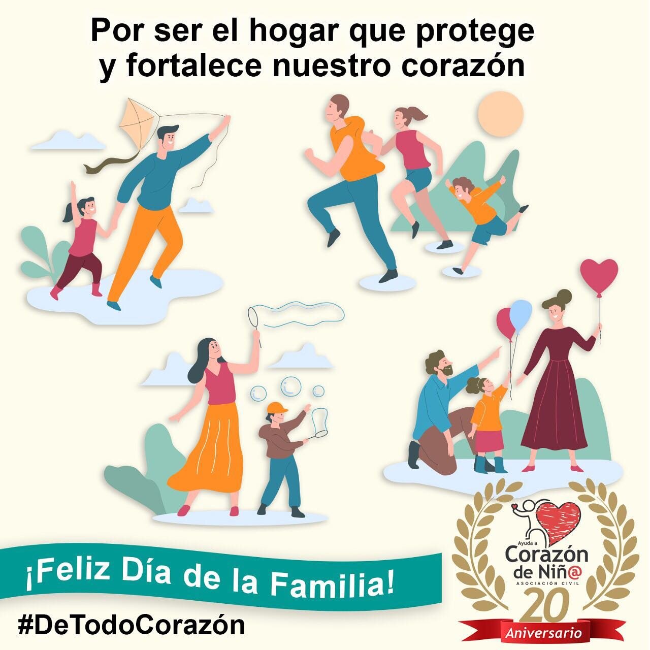 Hoy en el #D&iacute;aDeLaFamilia celebramos el amor y la unidad. 

Hagamos palpitar nuestro coraz&oacute;n &hearts;️ hoy y todos los d&iacute;as viviendo en familia 

&iexcl;Feliz d&iacute;a de la familia! 👨&zwj;👩&zwj;👧&zwj;👦

#Coraz&oacute;nDeNi