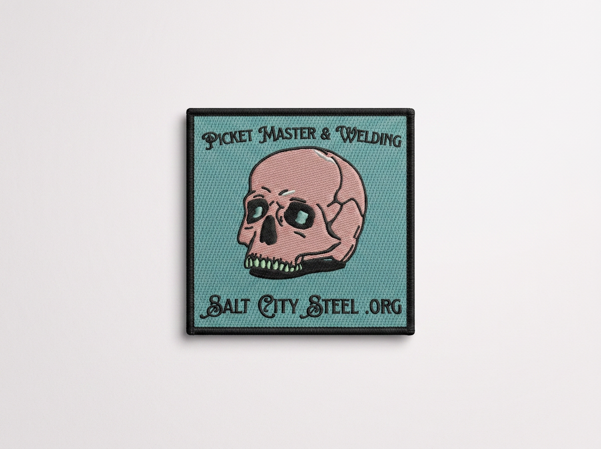 Pink Skull Iron-On Patch 4"x4"