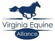 Virginia Equine Alliance logo featuring a silhouette of a running horse with text underneath.
