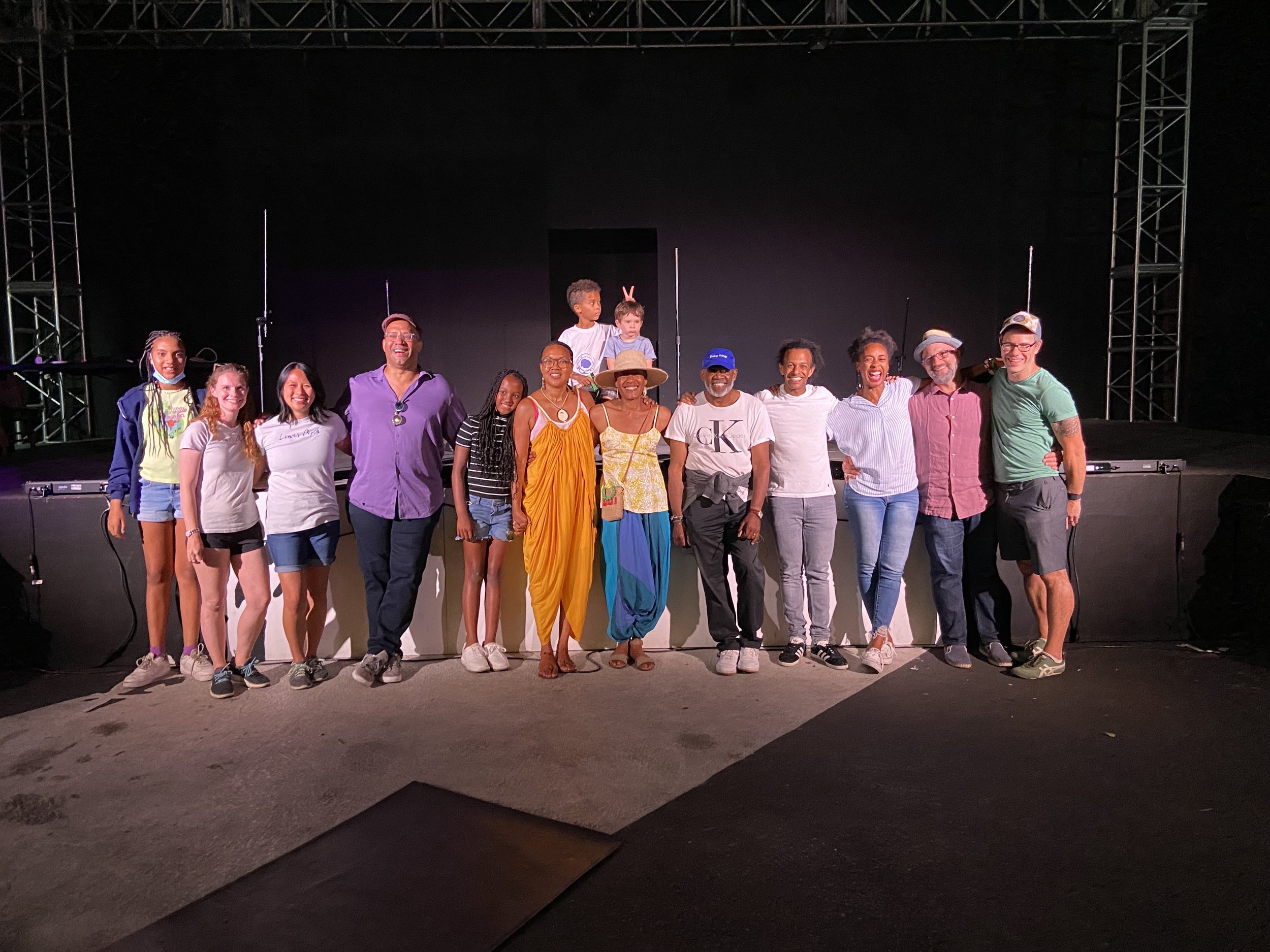  Group photo of Lower Depth Theatre staff and family members at the end of the 2022 Juneteenth Jamboree at The Fountain Theatre 