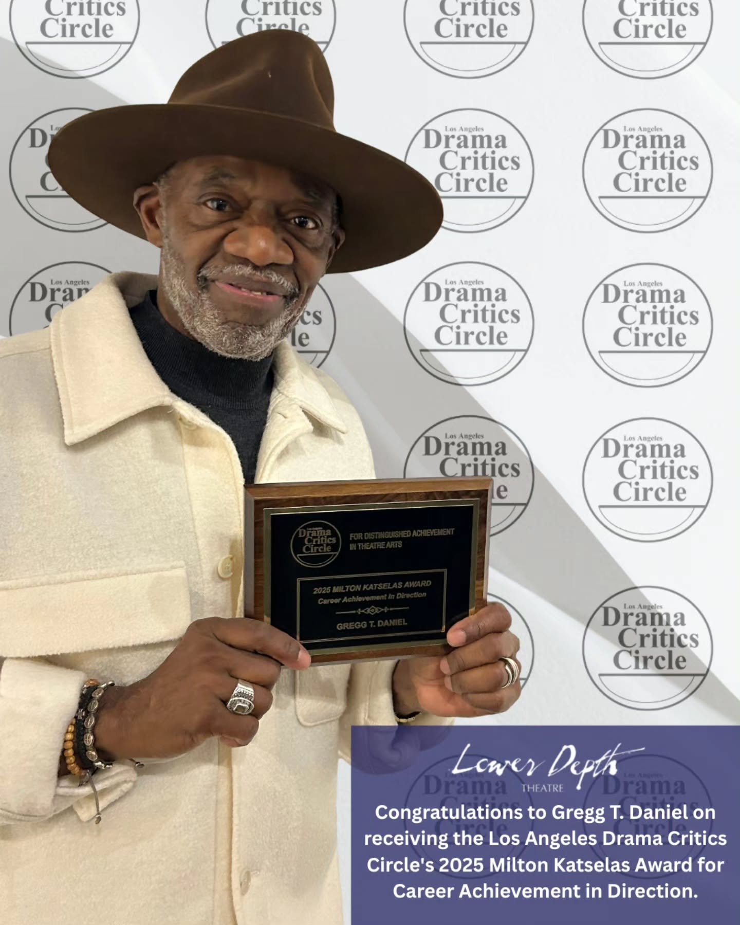 Congratulations to Gregg T. Daniel on receiving the Los Angeles Drama Critics Circle's 2025 Milton Katselas Award for Career Achievement in Direction.

This honor places Gregg among a distinguished group of artists whose careers have left a lasting i