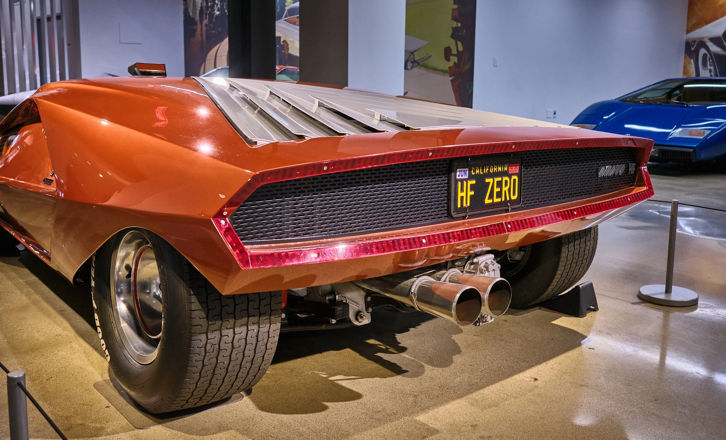 Rear visibility non-existent. Despite the big exhausts, the concept is powered by a tiny 1.6L V4