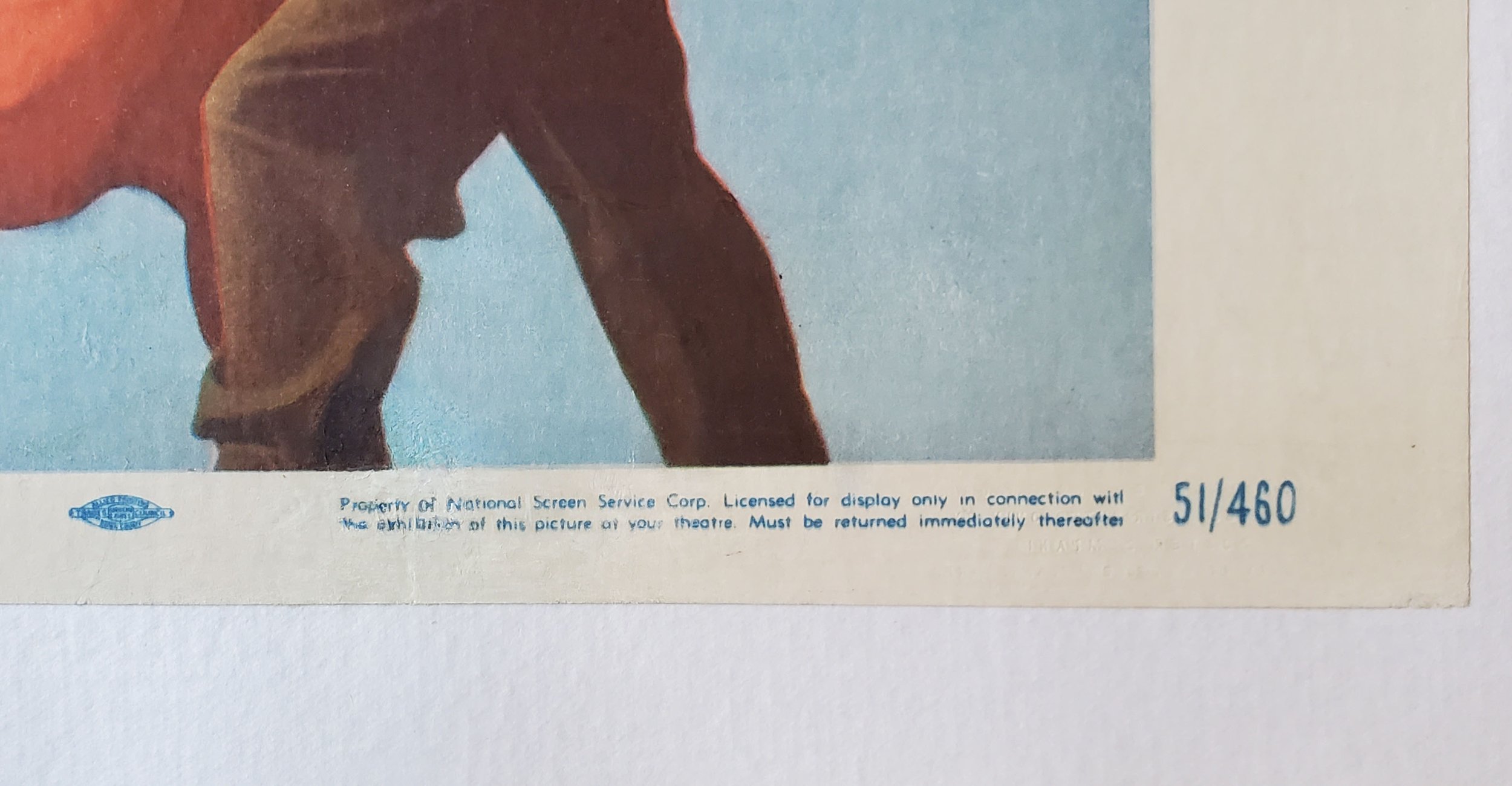 Close up of National Screen Service text and NSS number