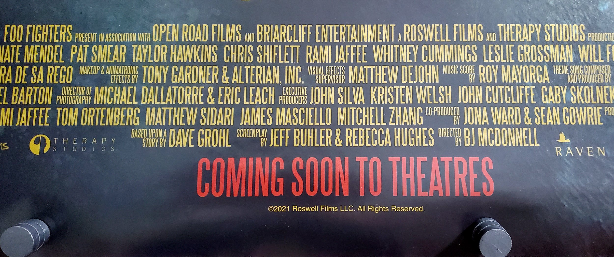 credits of Studio 666 movie poster