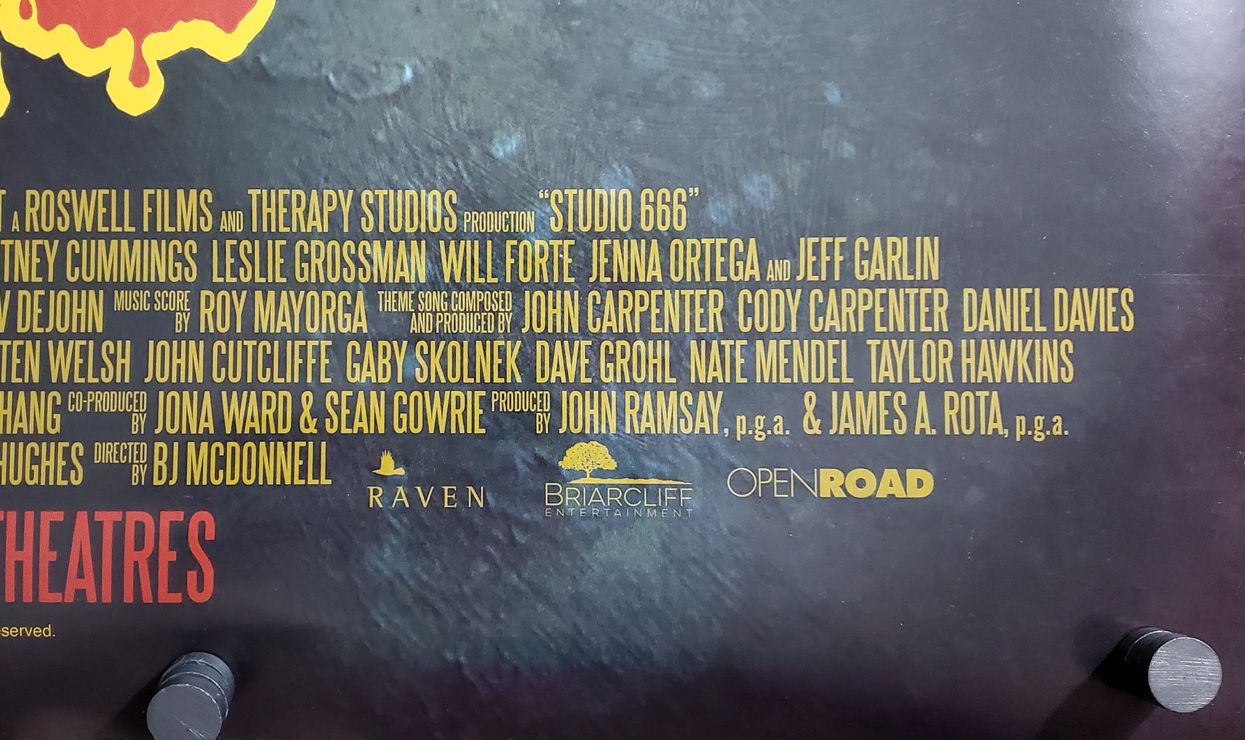 credits on Studio 666 movie poster