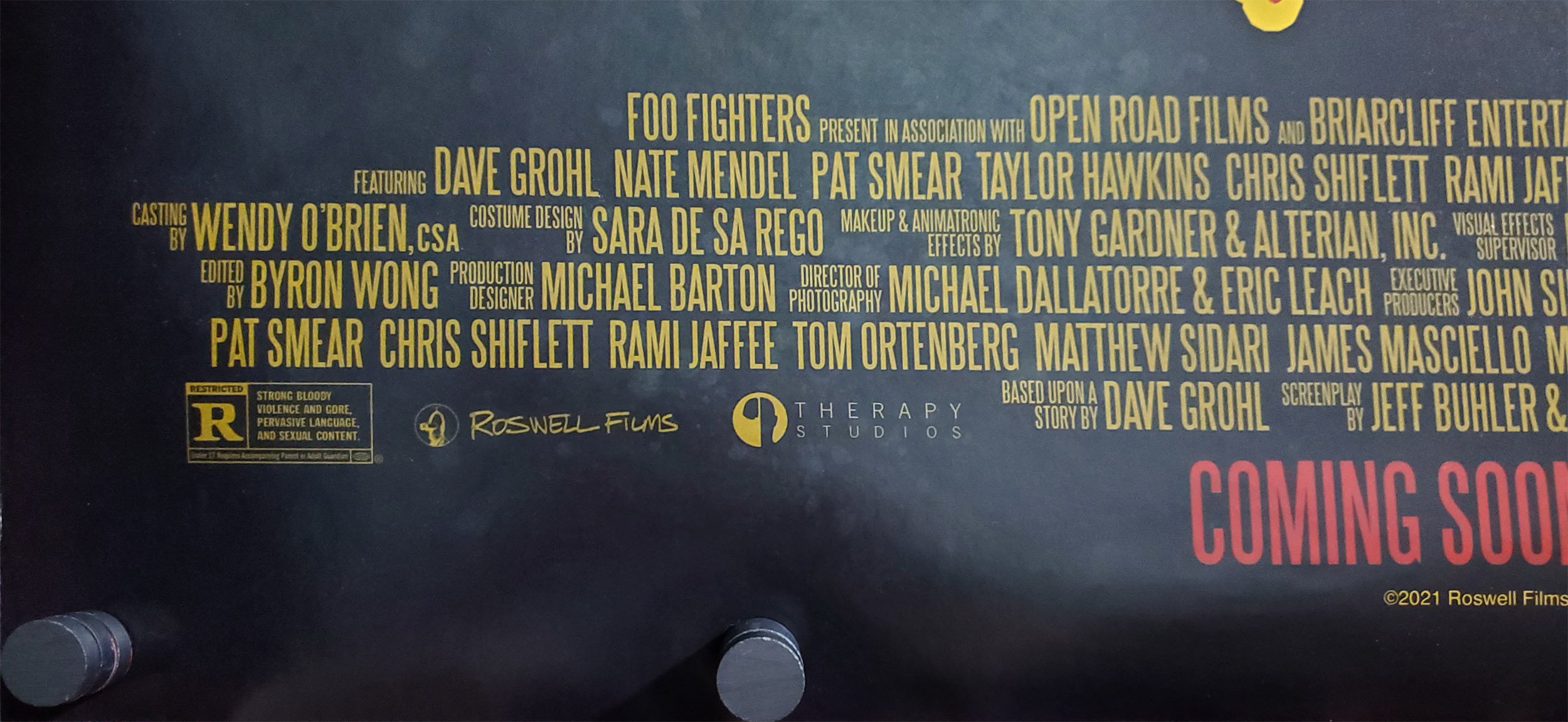 credits of Studio 666 movie poster
