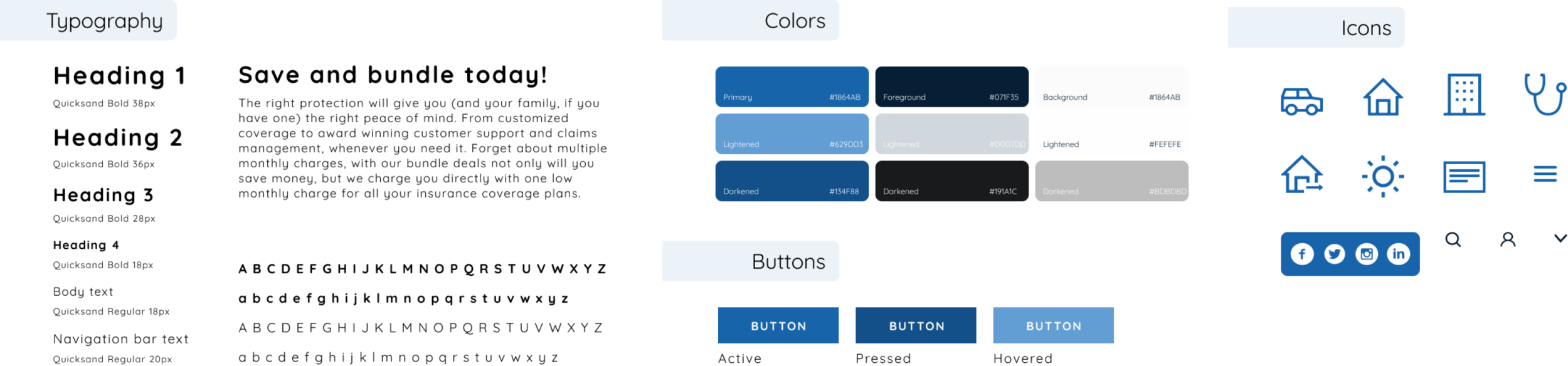 Typography, color, icons, and buttons