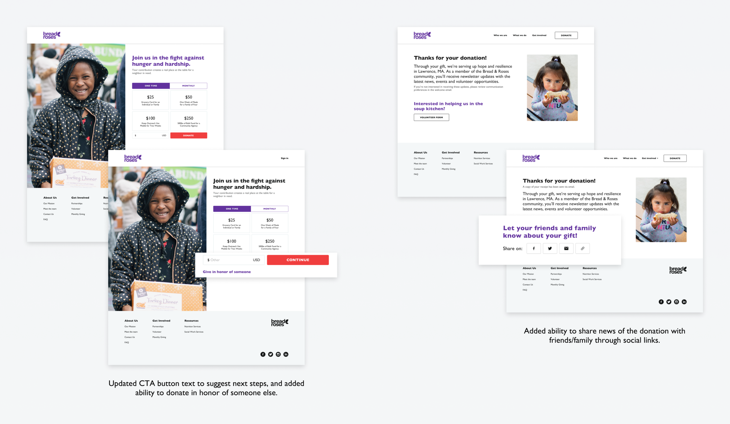 Final donation flow revisions, after usability testing