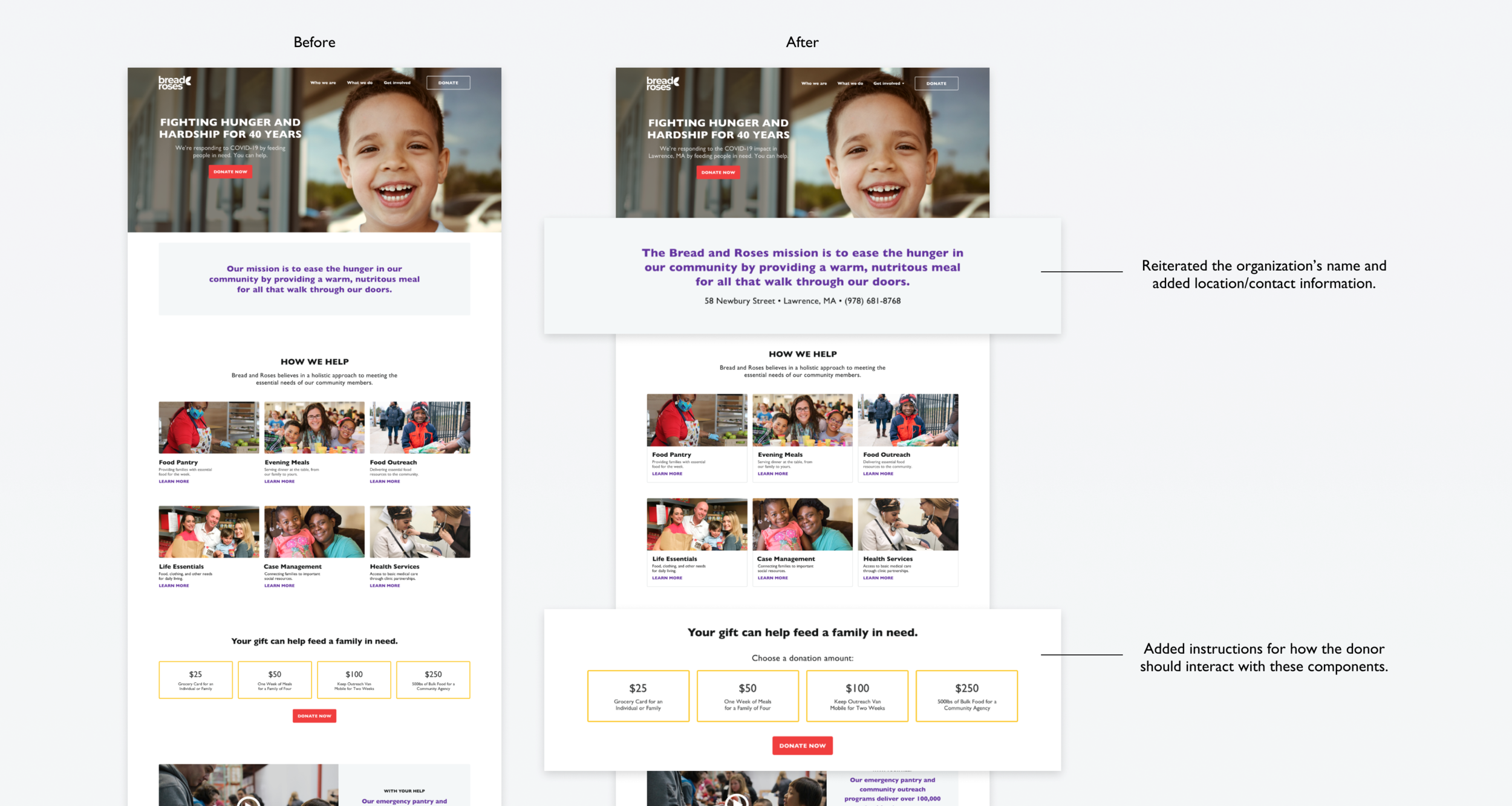 Homepage revisions, after usability testing