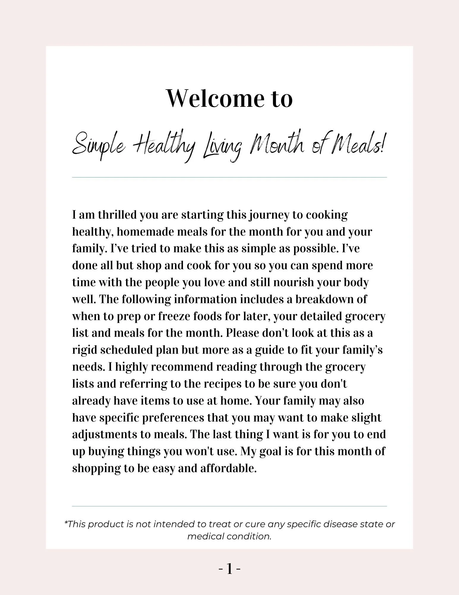 Month of Meals 2.0 | Simple Healthy Living
