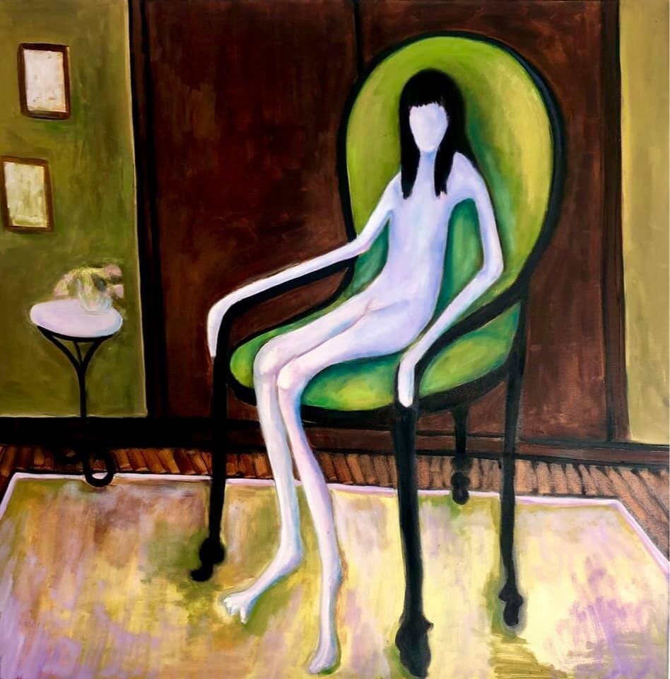 Figure in Green Chair 
