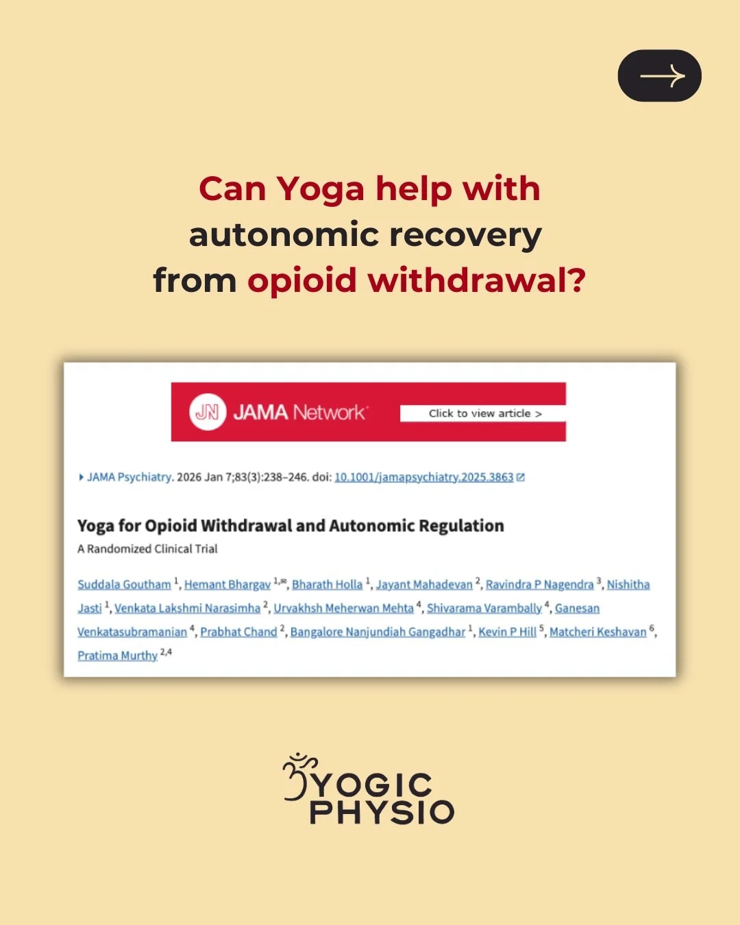 A recent randomised clinical trial in JAMA Psychiatry (big thanks to Dr Jean Byrne @yogaspaceperth for sharing this with me!) investigated whether an adjunctive yoga and pranayama/breath-work protocol could influence autonomic regulation during acute