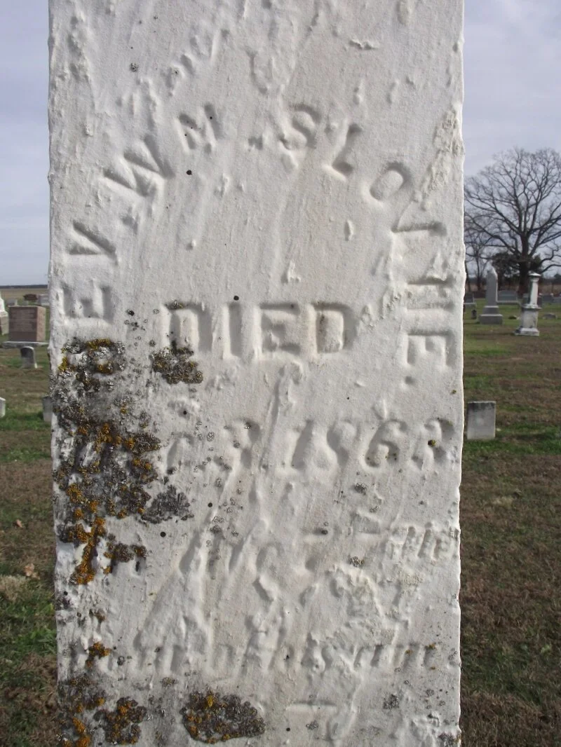 William Sloane is buried at Oakdale Cemetery, Oakdale, Illinois.