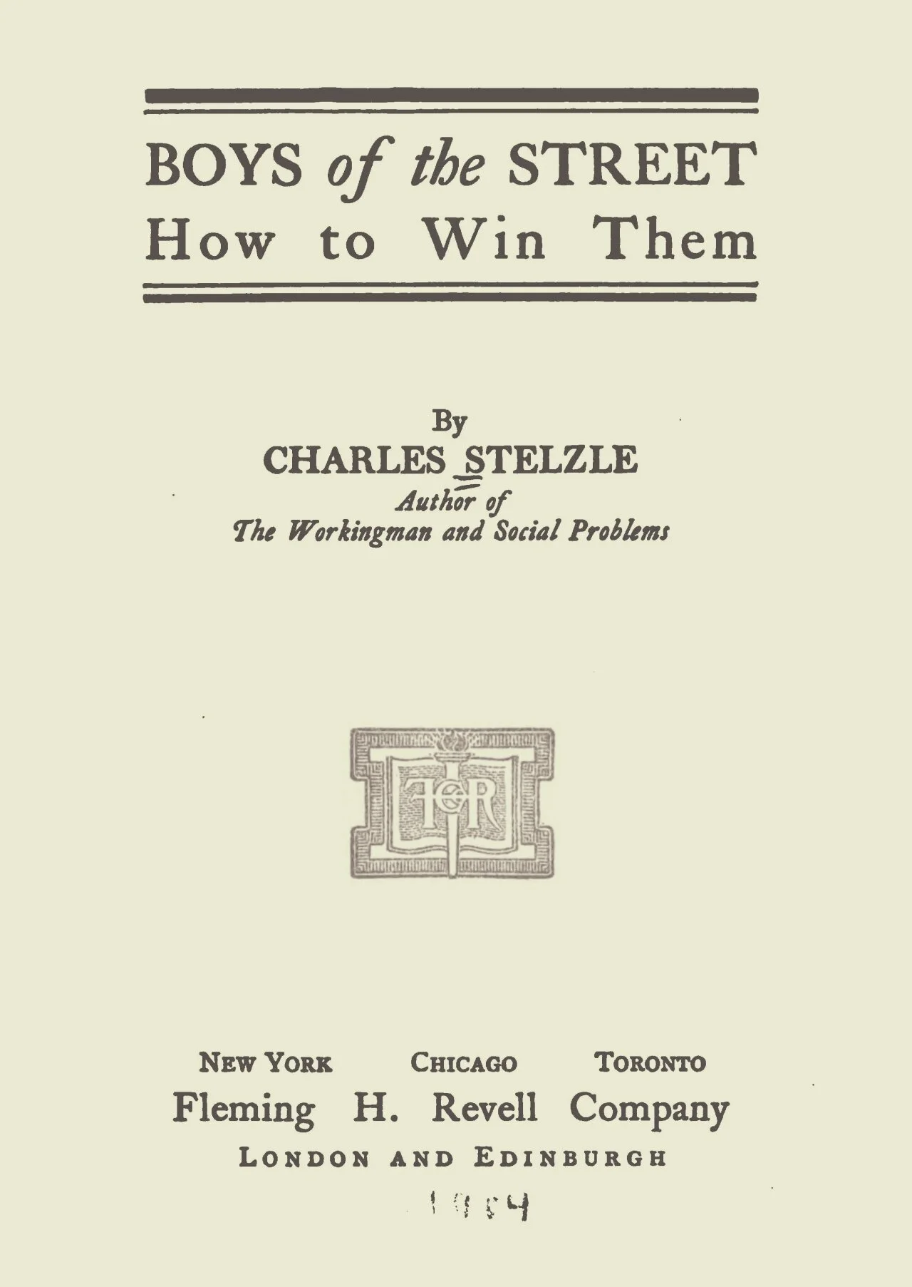 Stelzle, Charles, Boys of the Street Title Page.jpg