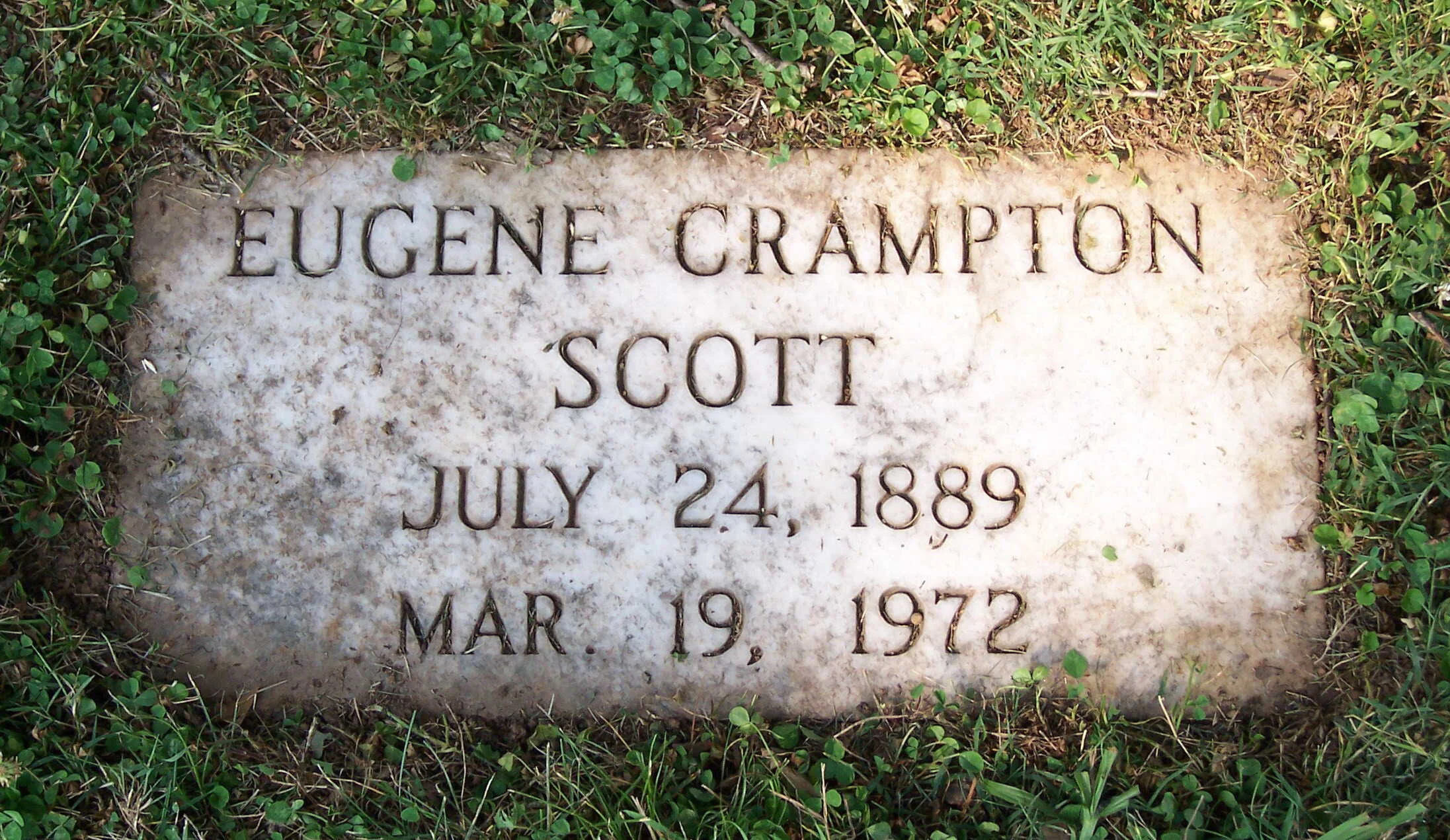 Eugene Crampton Scott is buried at Westview Cemetery, Atlanta, Georgia.