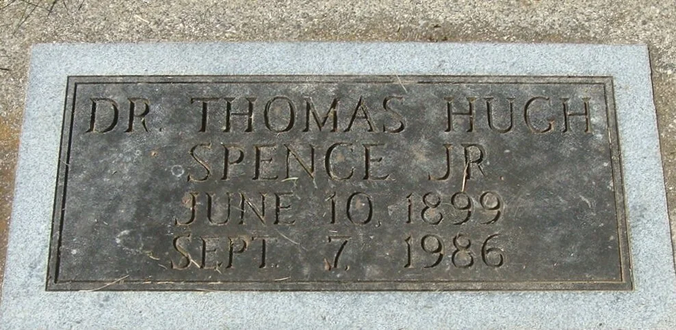 Thomas Hugh Spence, Jr. is buried at Rocky River Presbyterian Church Cemetery, Rocky River,&nbsp;North Carolina.