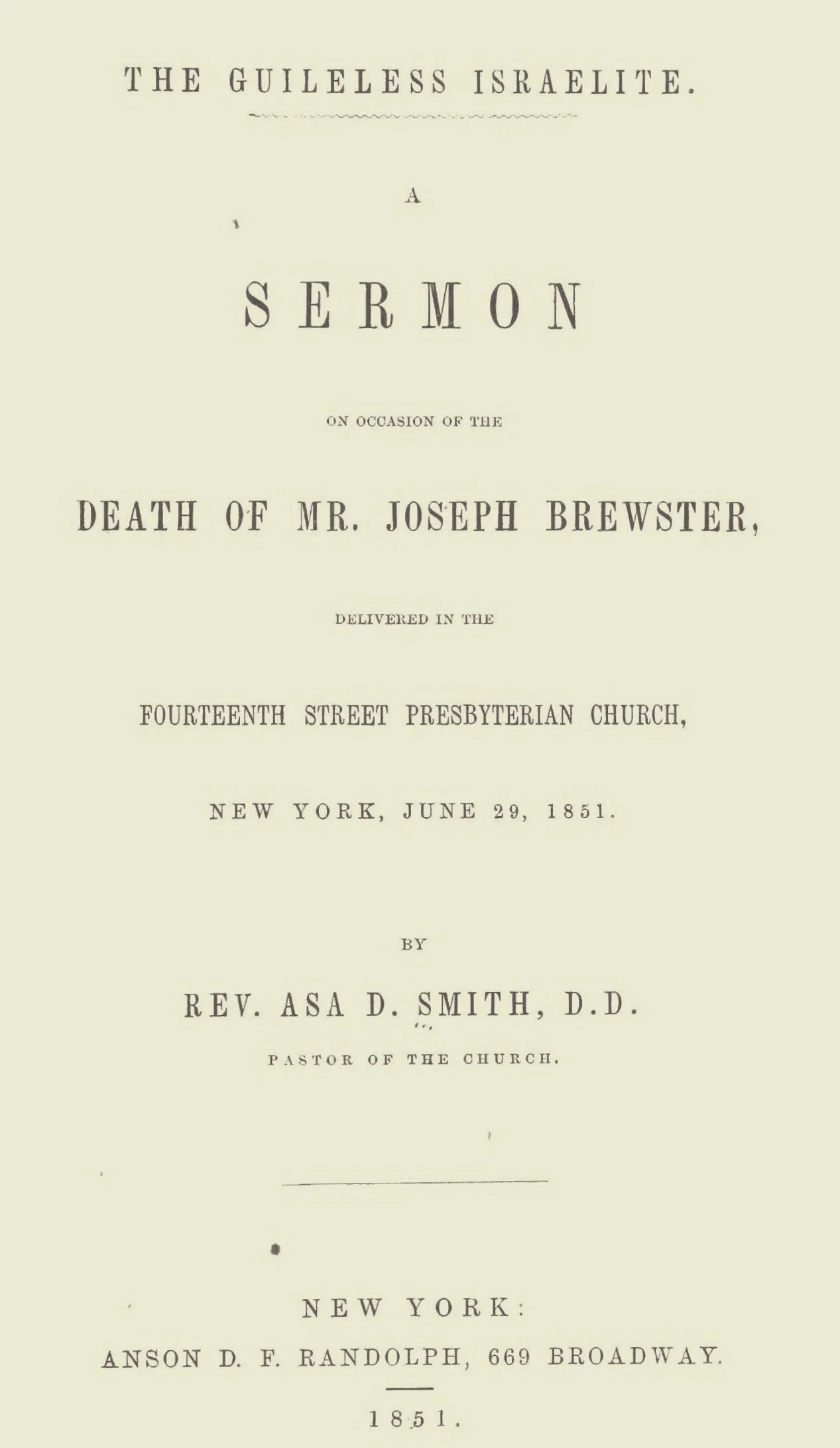 Smith, Asa Dodge, The Guileless Israelite Title Page.jpg