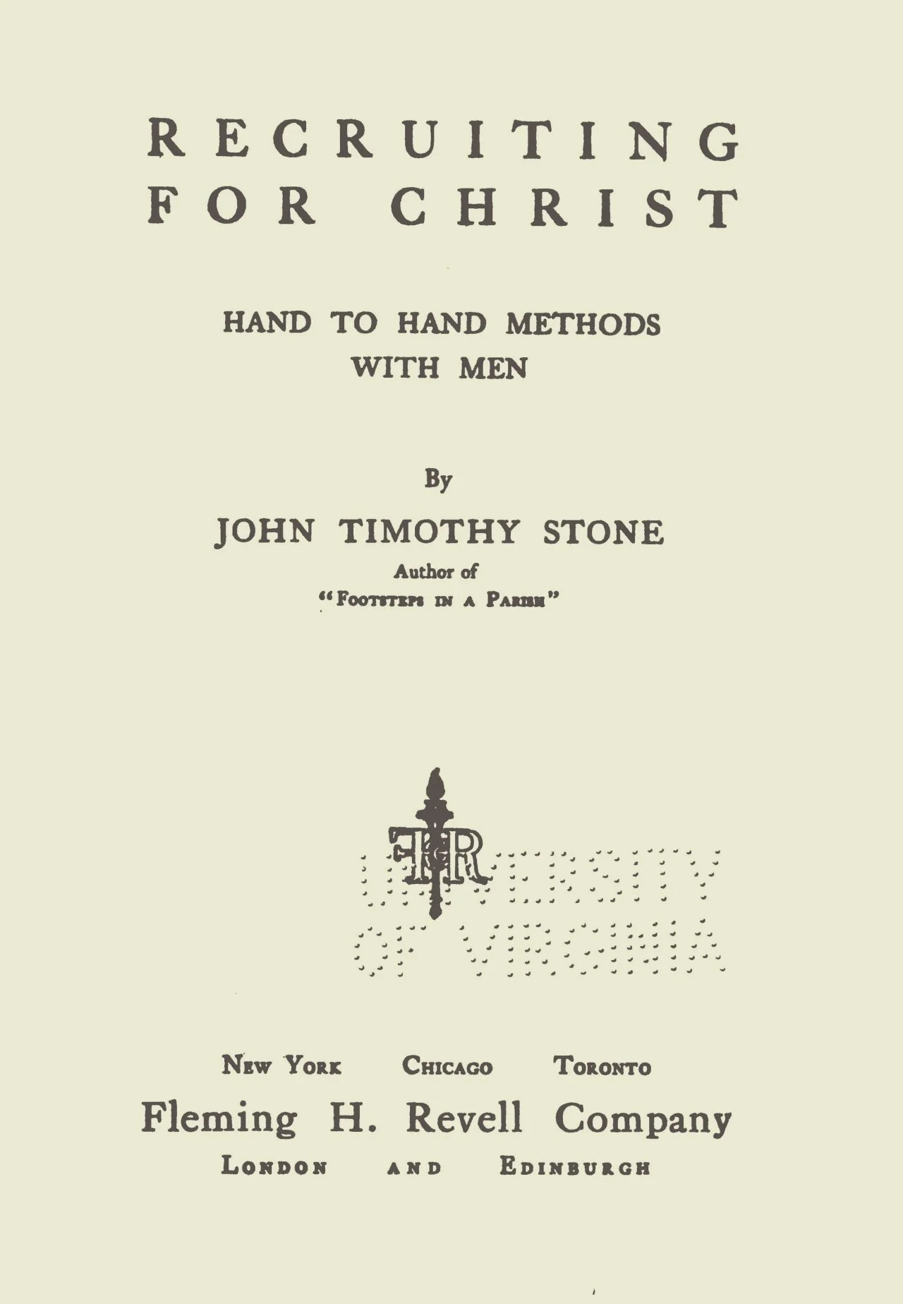 Stone, John Timothy, Recruiting For Christ Title Page.jpg