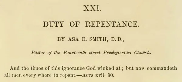 Smith, Asa Dodge, Duty of Repentance Title Page.jpg