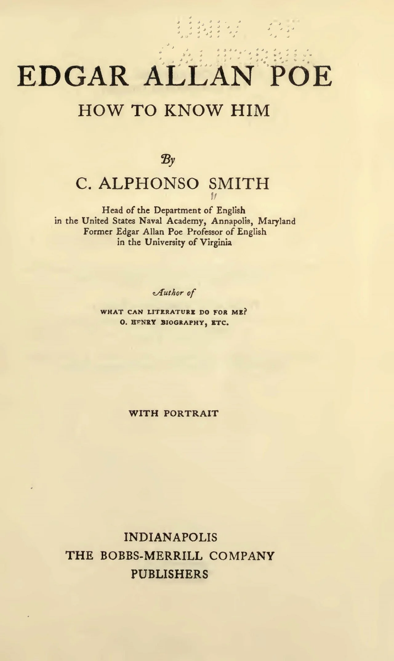Smith, Charles Alphonso, Edgar Allen Poe Title Page.jpg