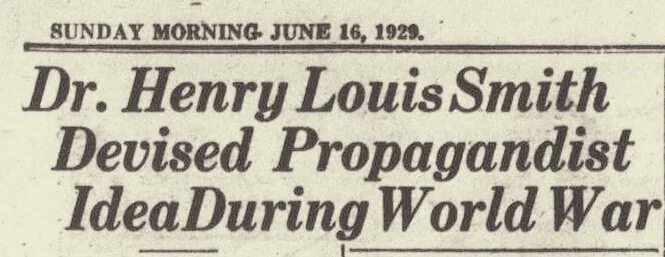Smith, Henry Louis, Dr. Henry Louis Smith Devised Propagandist Idea During World War Title Page.jpg