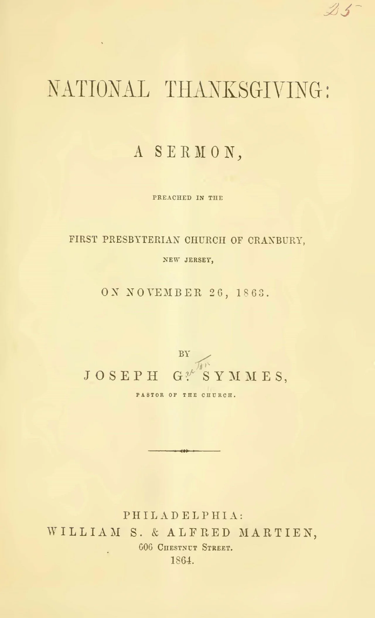 Symmes, Joseph Gaston, National Thanksgiving Title Page.jpg