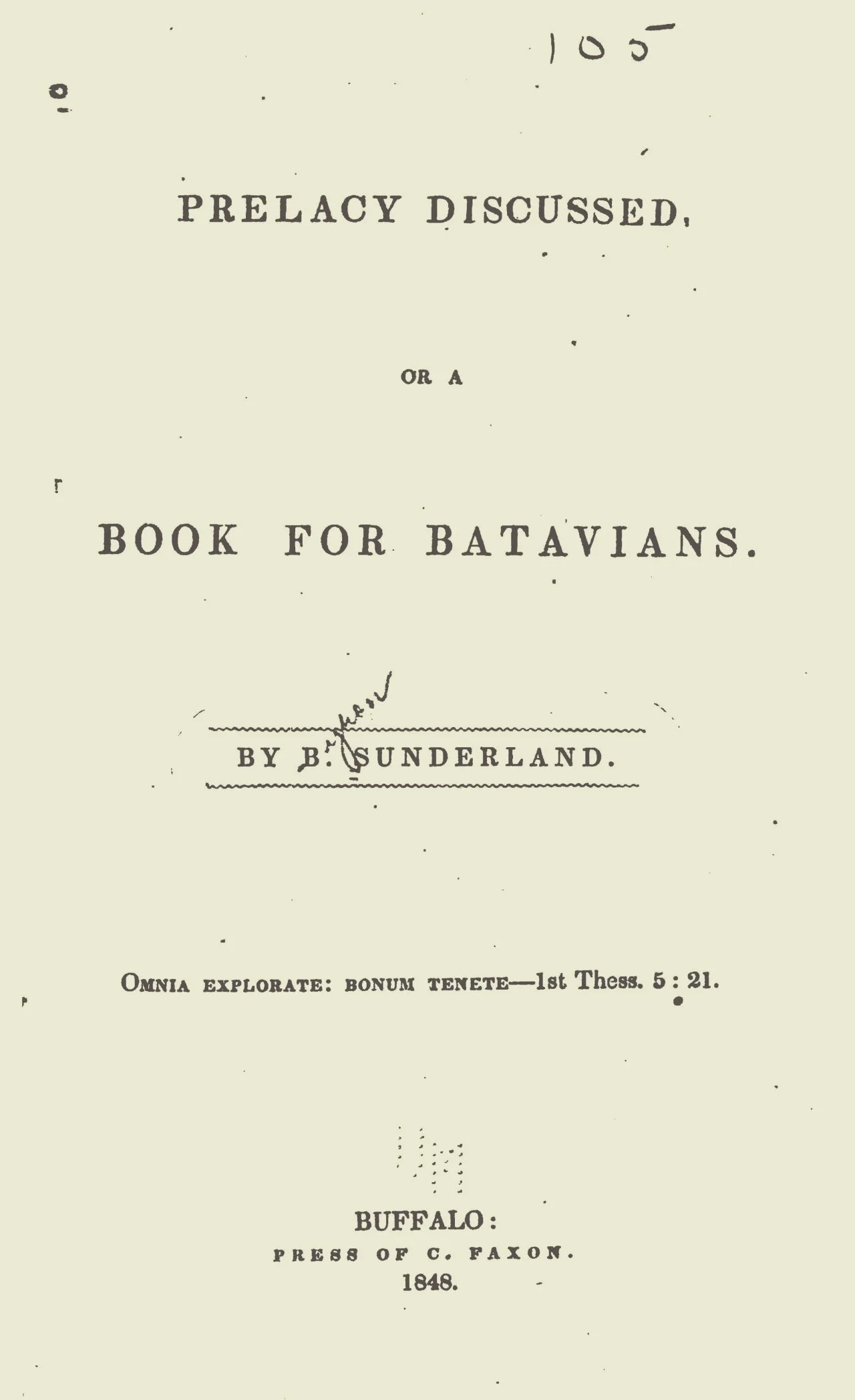 Sunderland, Byron, Prelacy Discussed Title Page.jpg