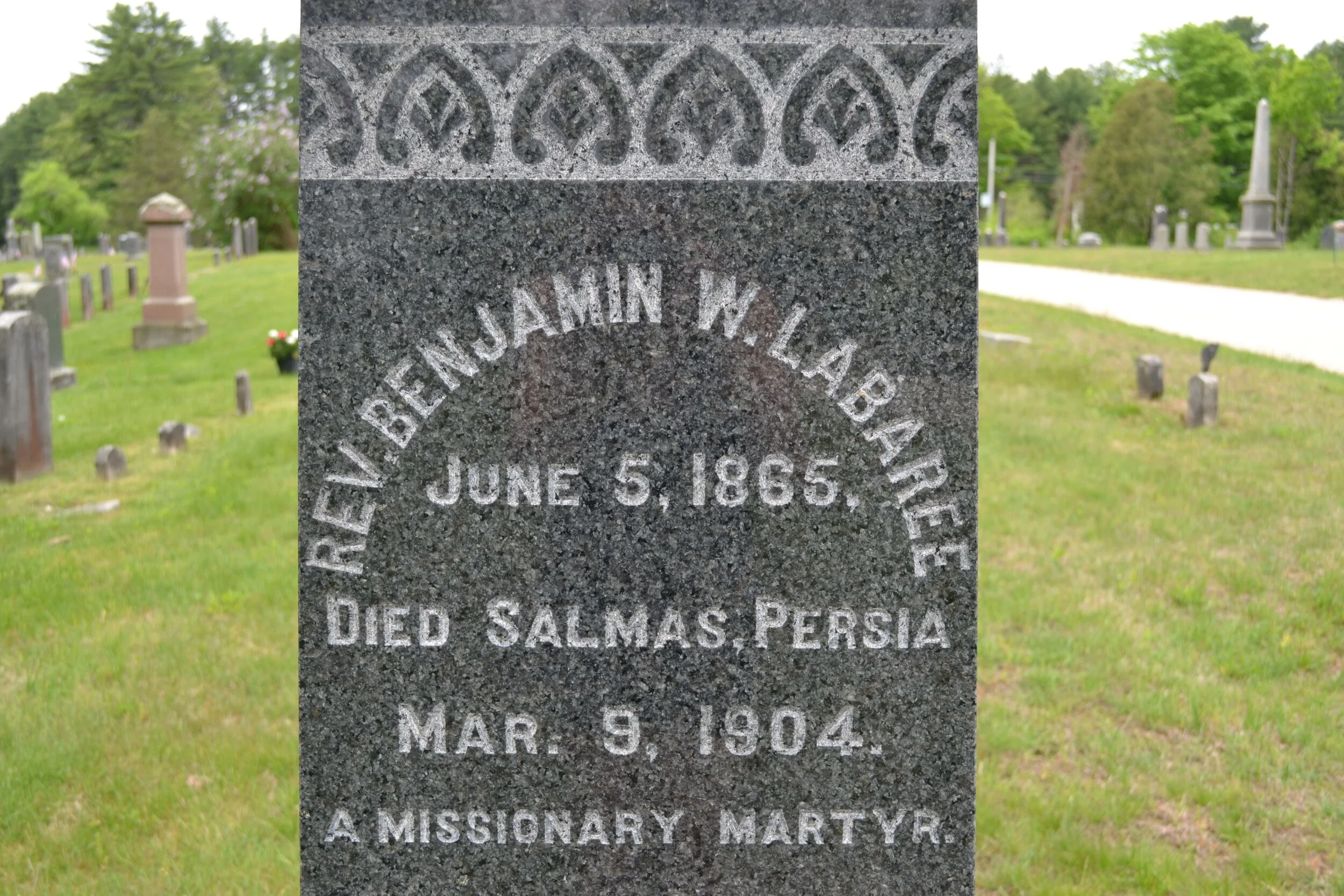 Benjamin Woods Labaree is buried at the American Mission Graveyard, West Azerbaijan, Iran.