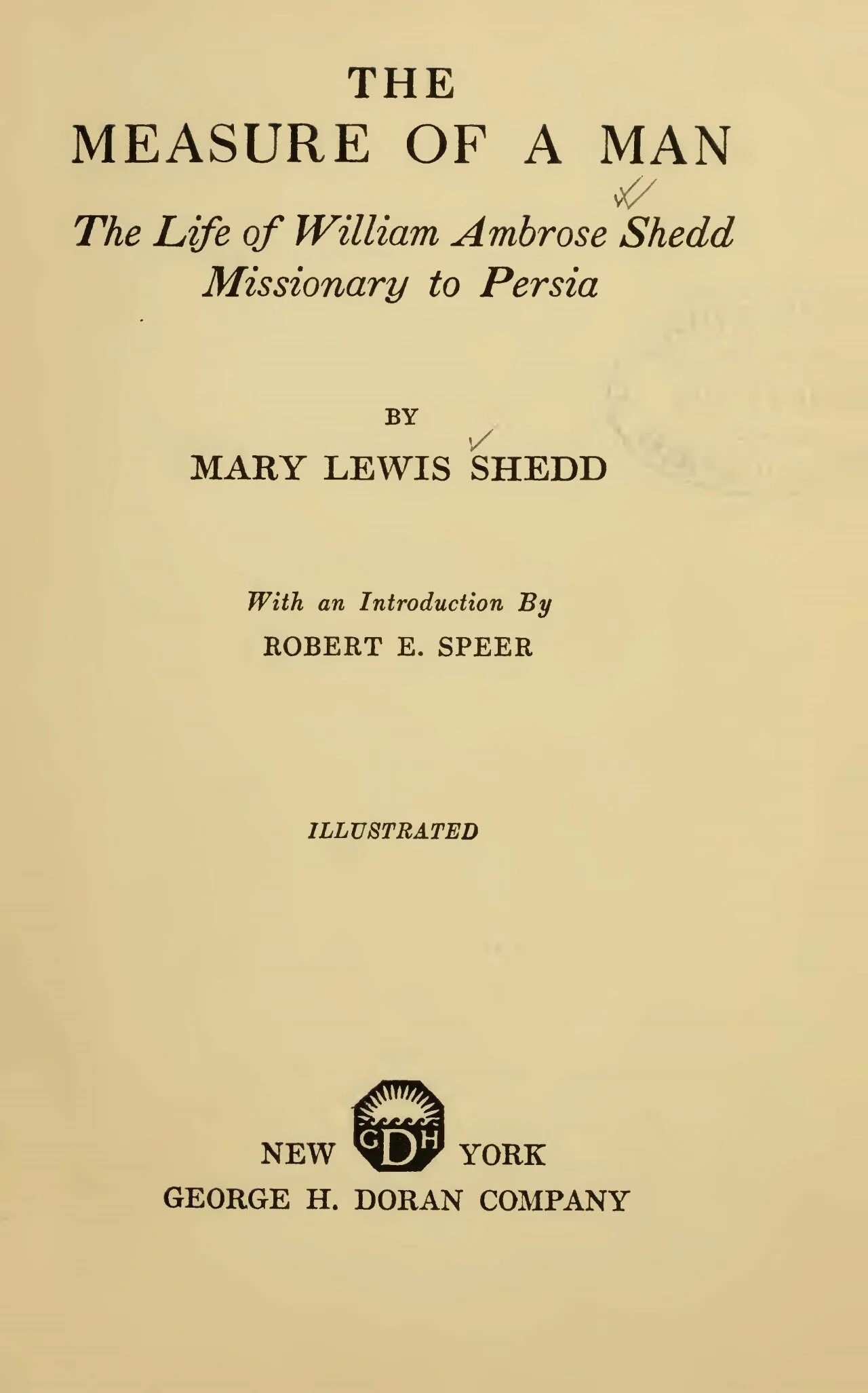 Shedd, Mary Lewis, The Measure of a Man Title Page.jpg