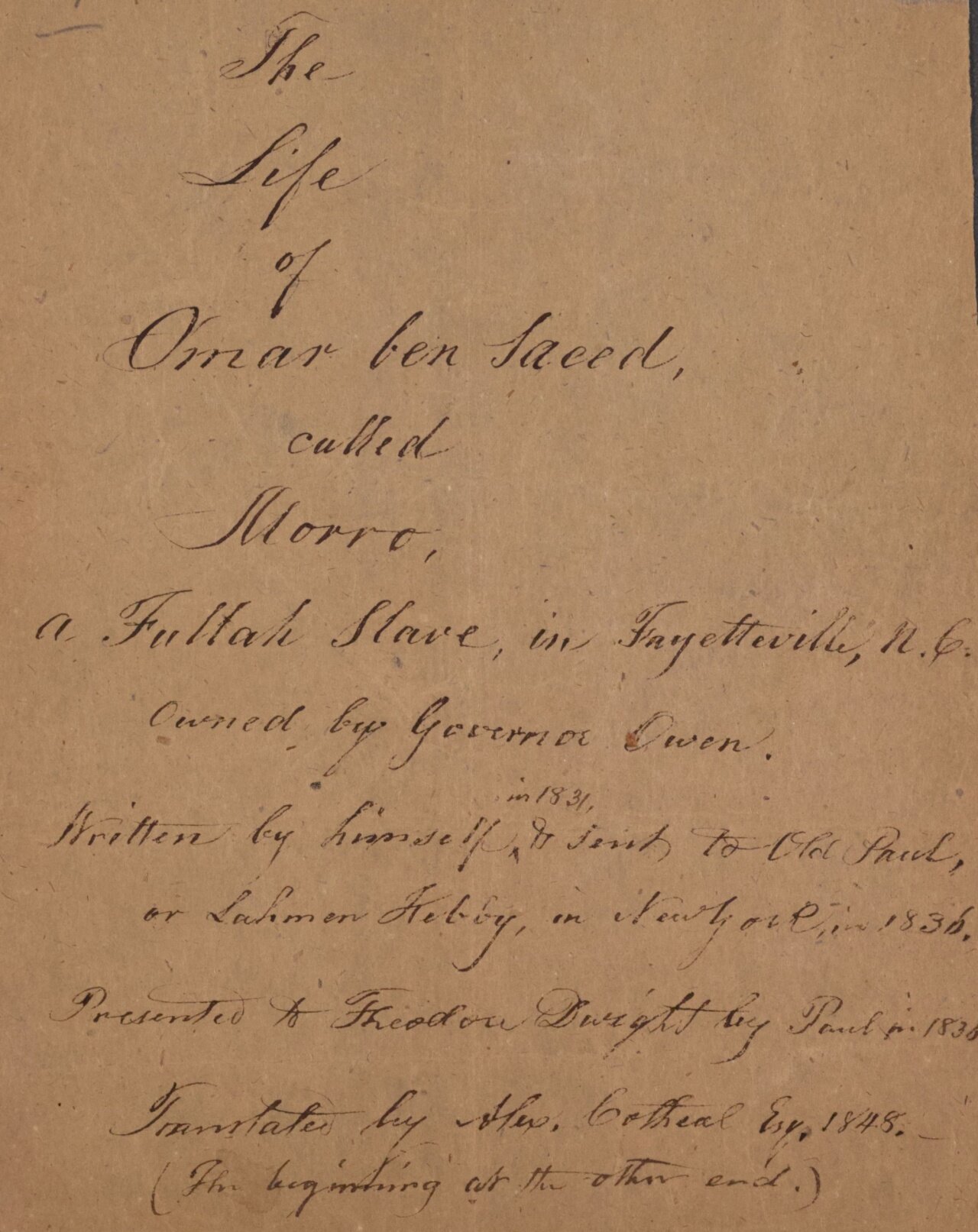 Arabic original manuscript - source: Library of Congress.